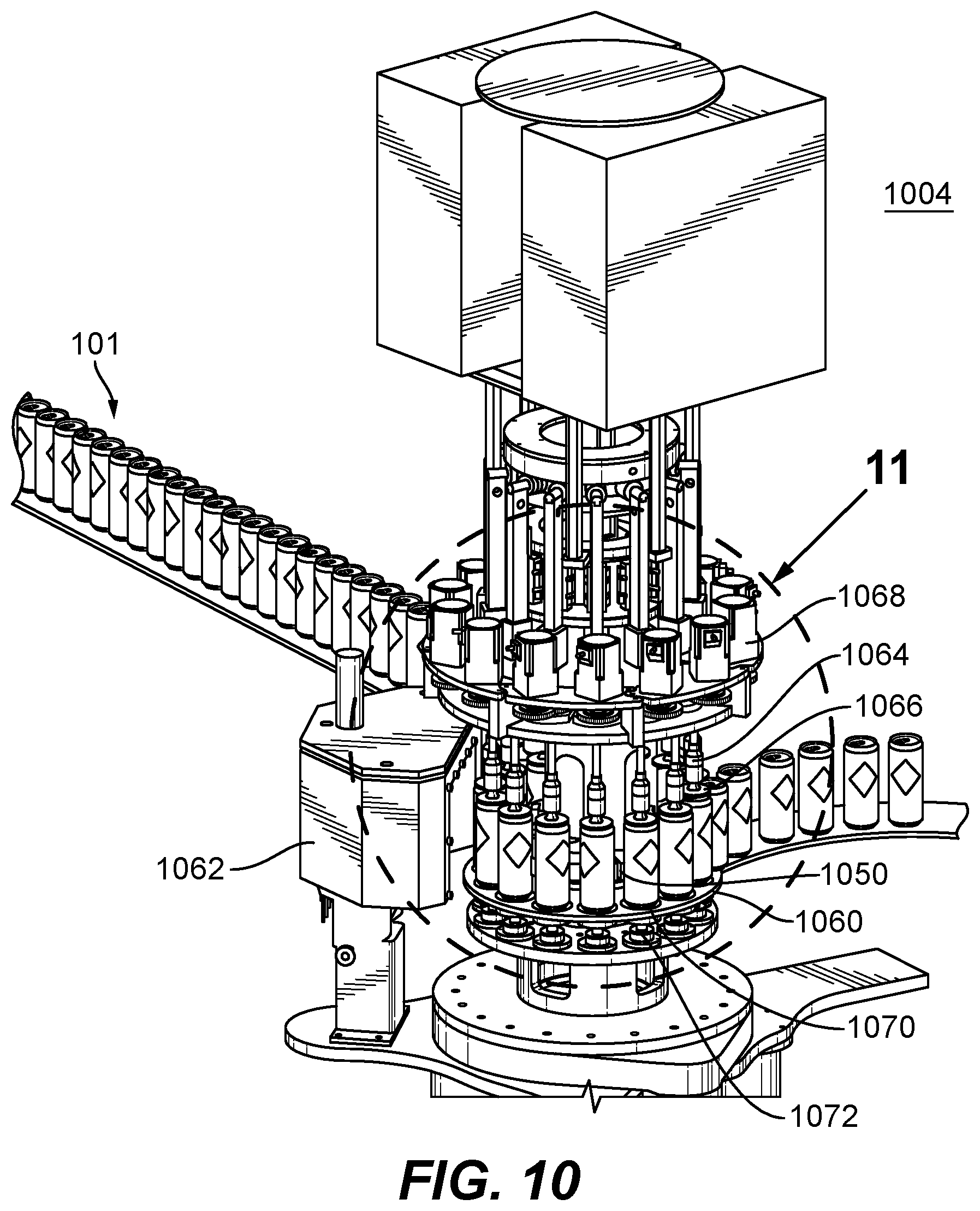 Patent US12304747 Figure 13 – System and method of grouping of containers