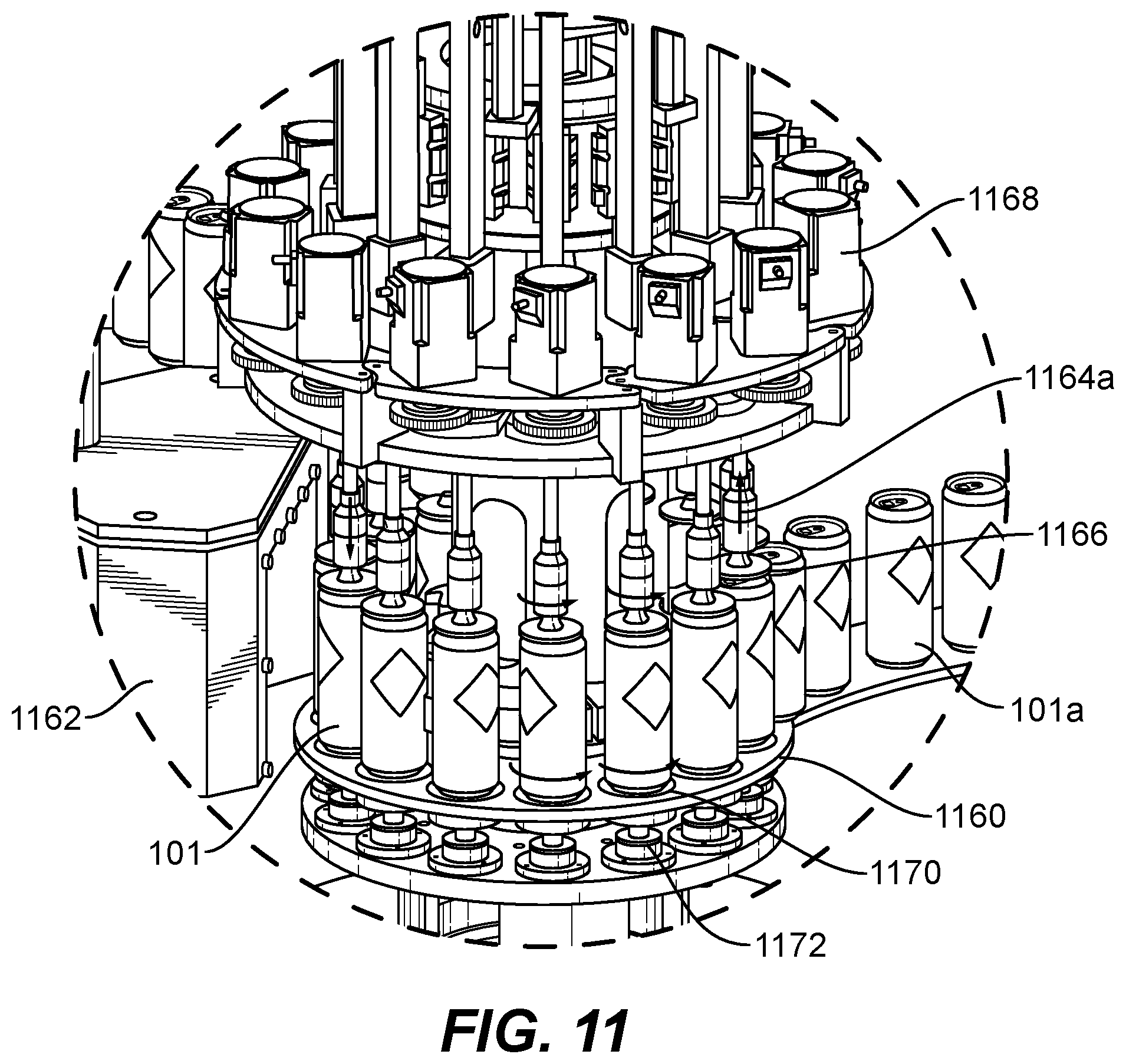 Patent US12304747 Figure 14 – System and method of grouping of containers