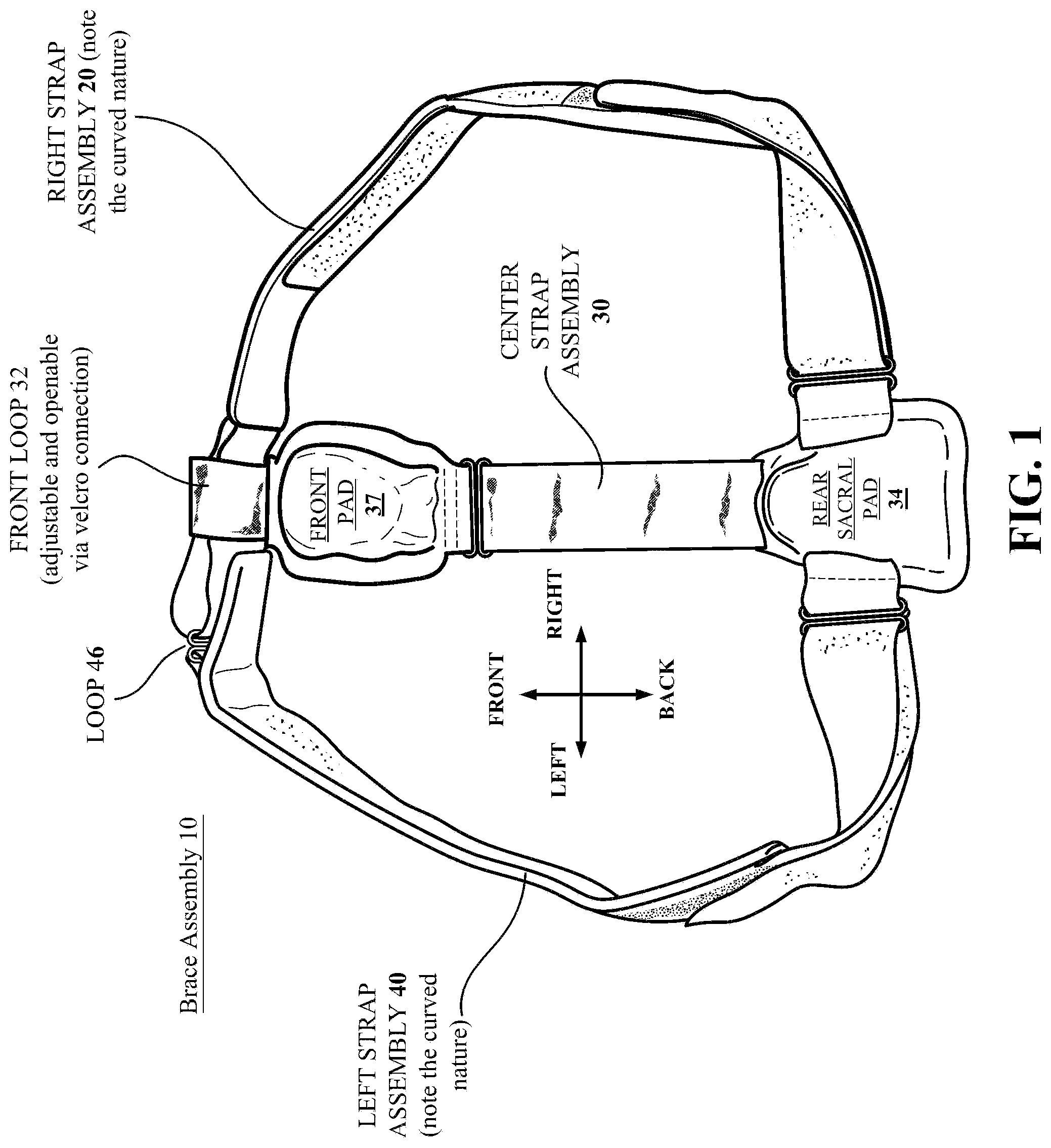 Patent US12304758 — Pelvic braces and methods for using same — Figure 1