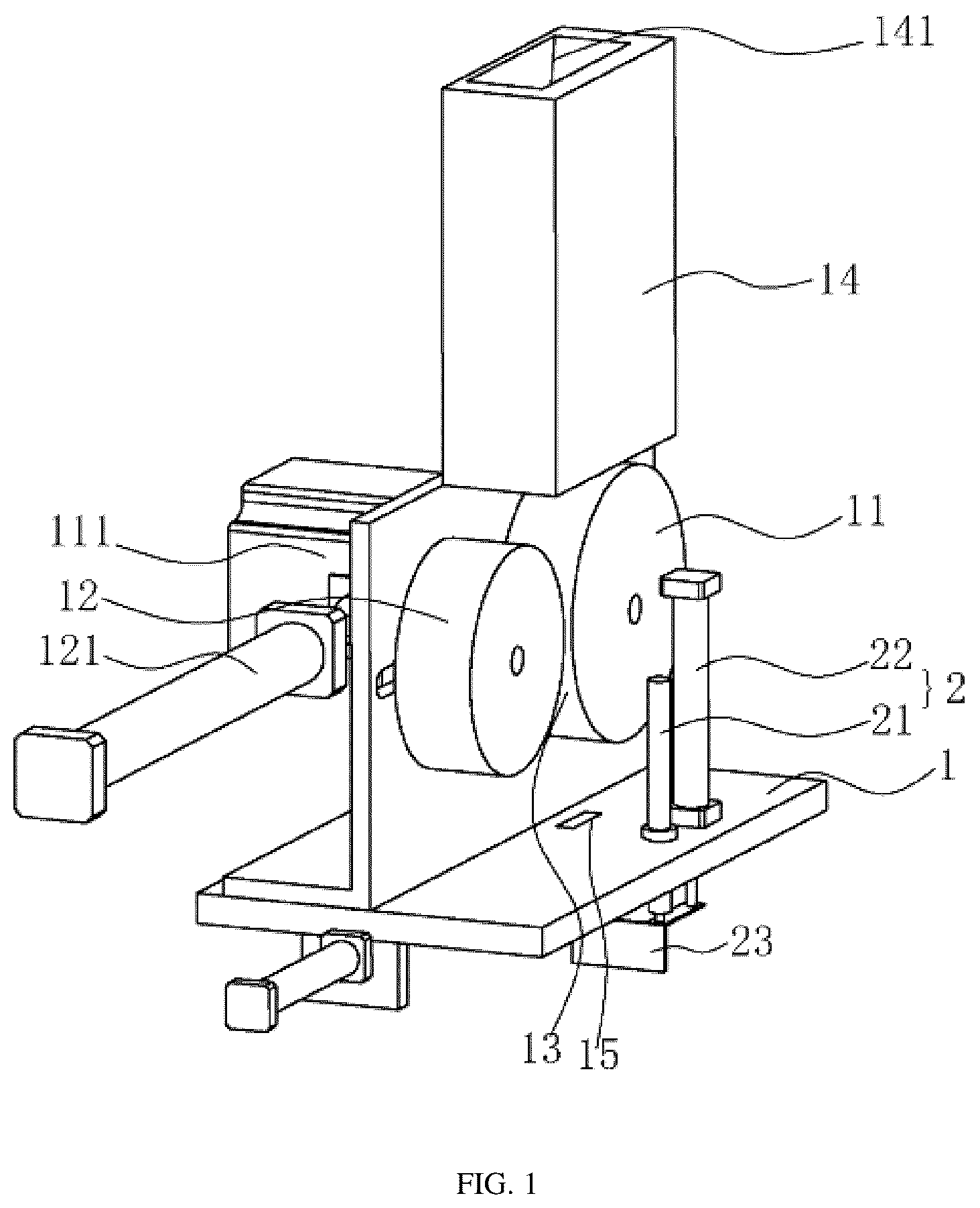 Patent US12304759 — Automatic graphite conveying device and winding machine for spiral wound gasket — Figure 1