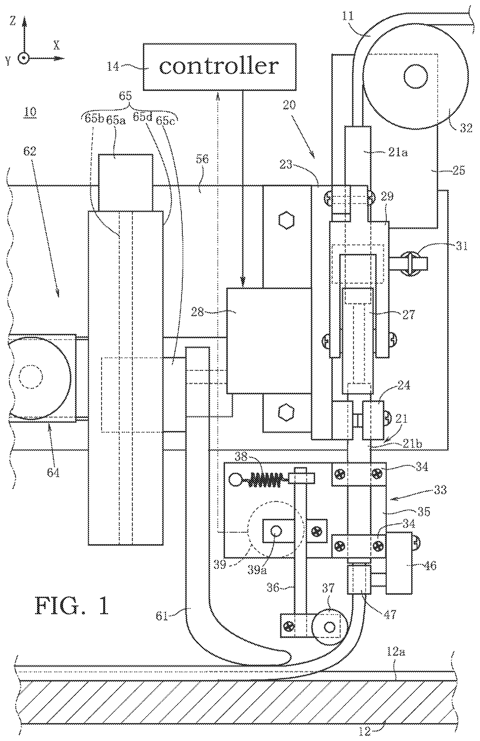 Patent US12304767 — Wire rod disposing device and wire rod disposition method — Figure 1