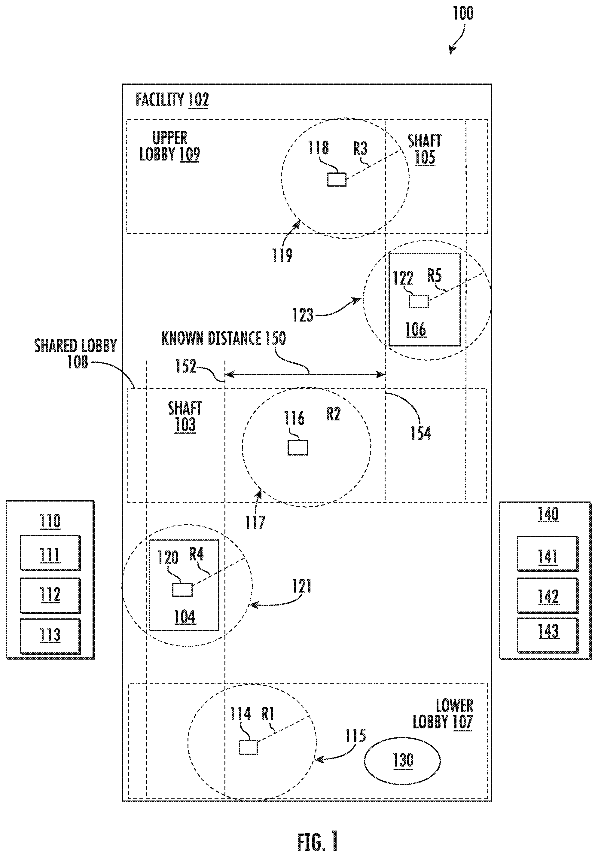 Patent US12304776 — Travel-speed based predictive dispatching — Figure 1