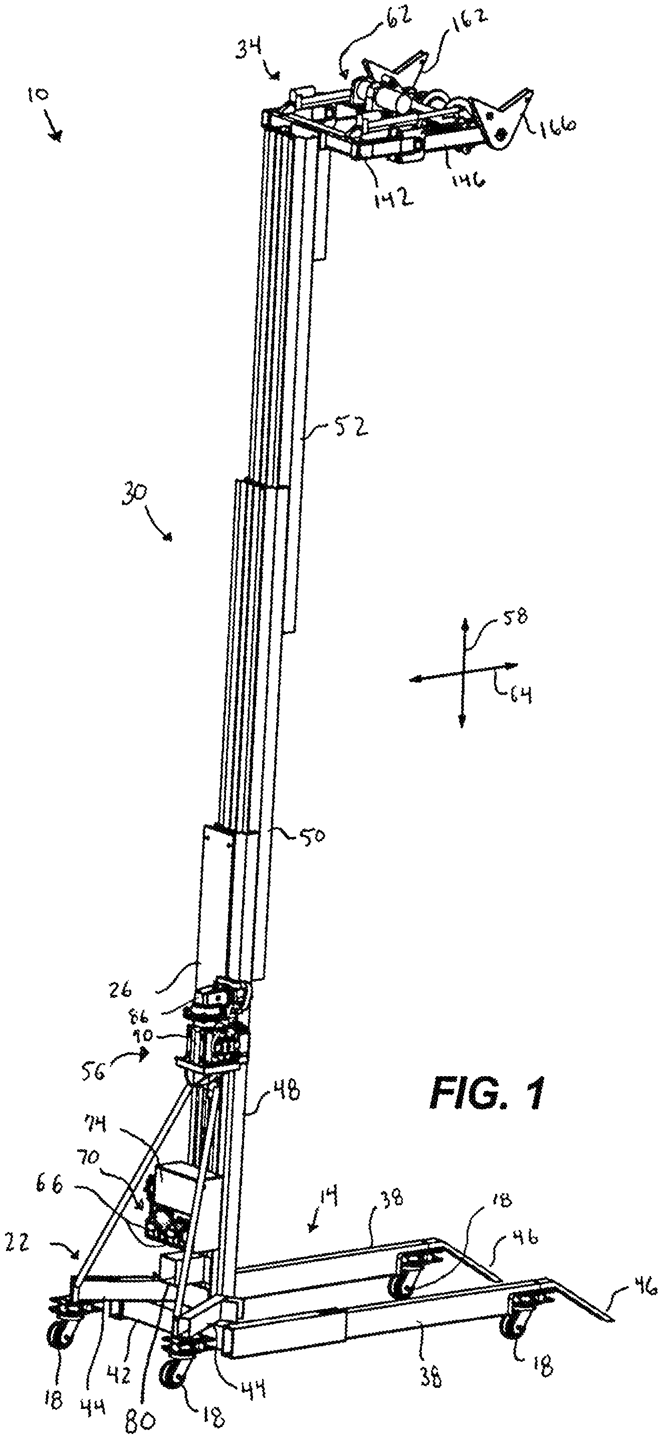 Patent US12304781 — Lifting and transport device — Figure 1