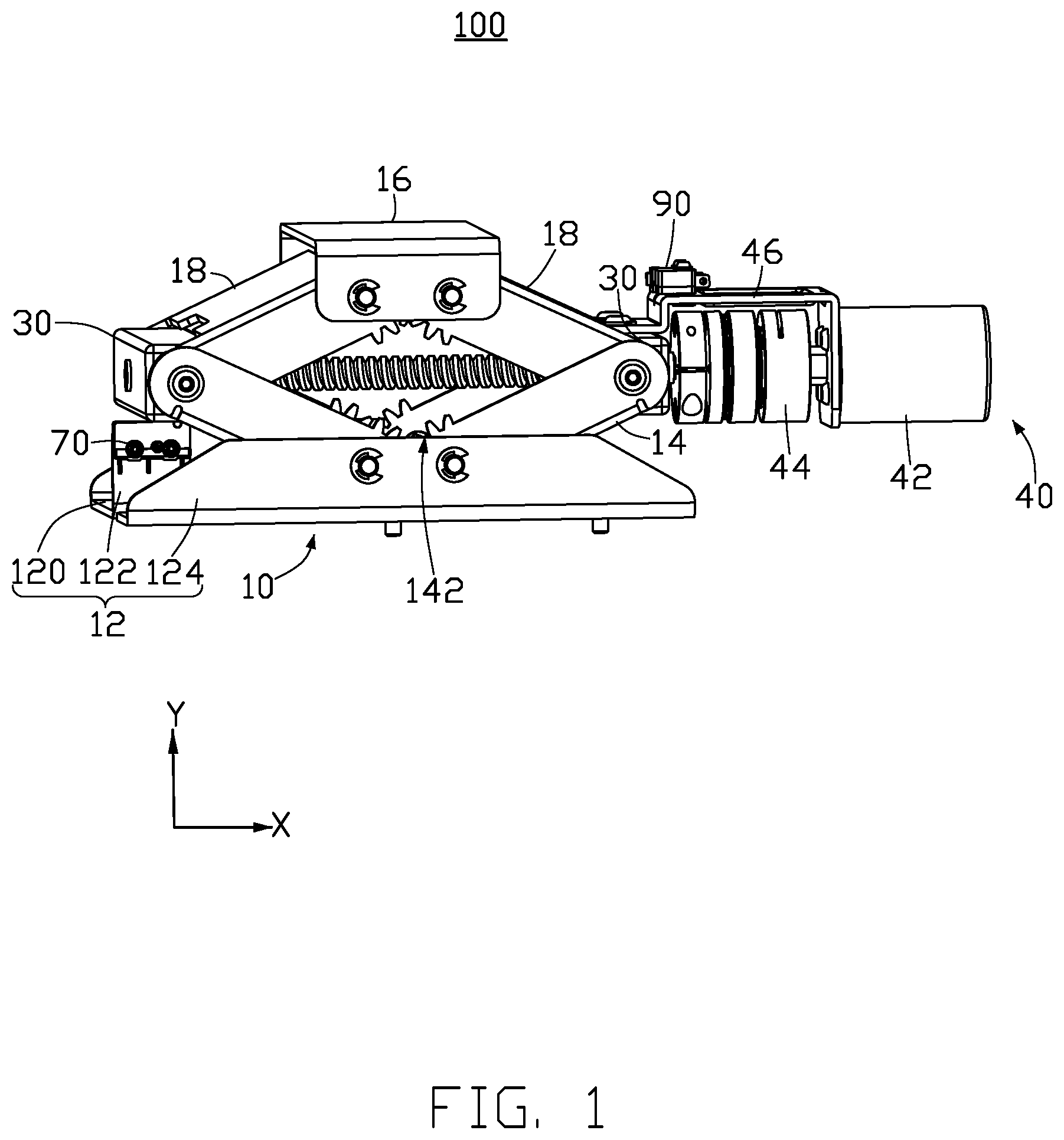 Patent US12304786 Figure 1 – Lifting assembly having gear structure and lifting device having the same