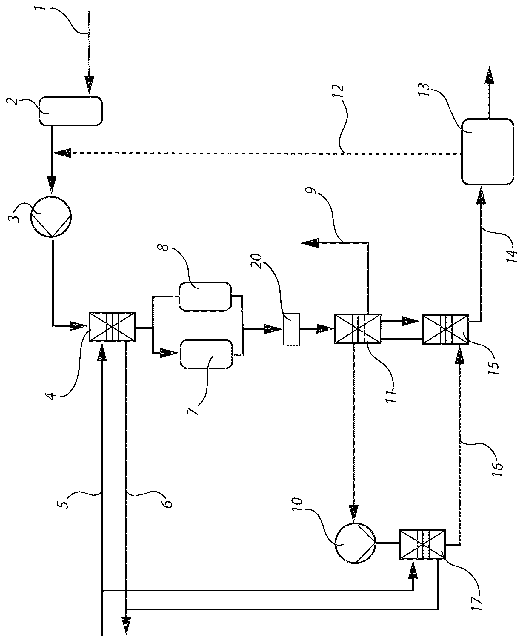 Patent US12305137 — Method and system for the production of liquid biogas — Figure 1