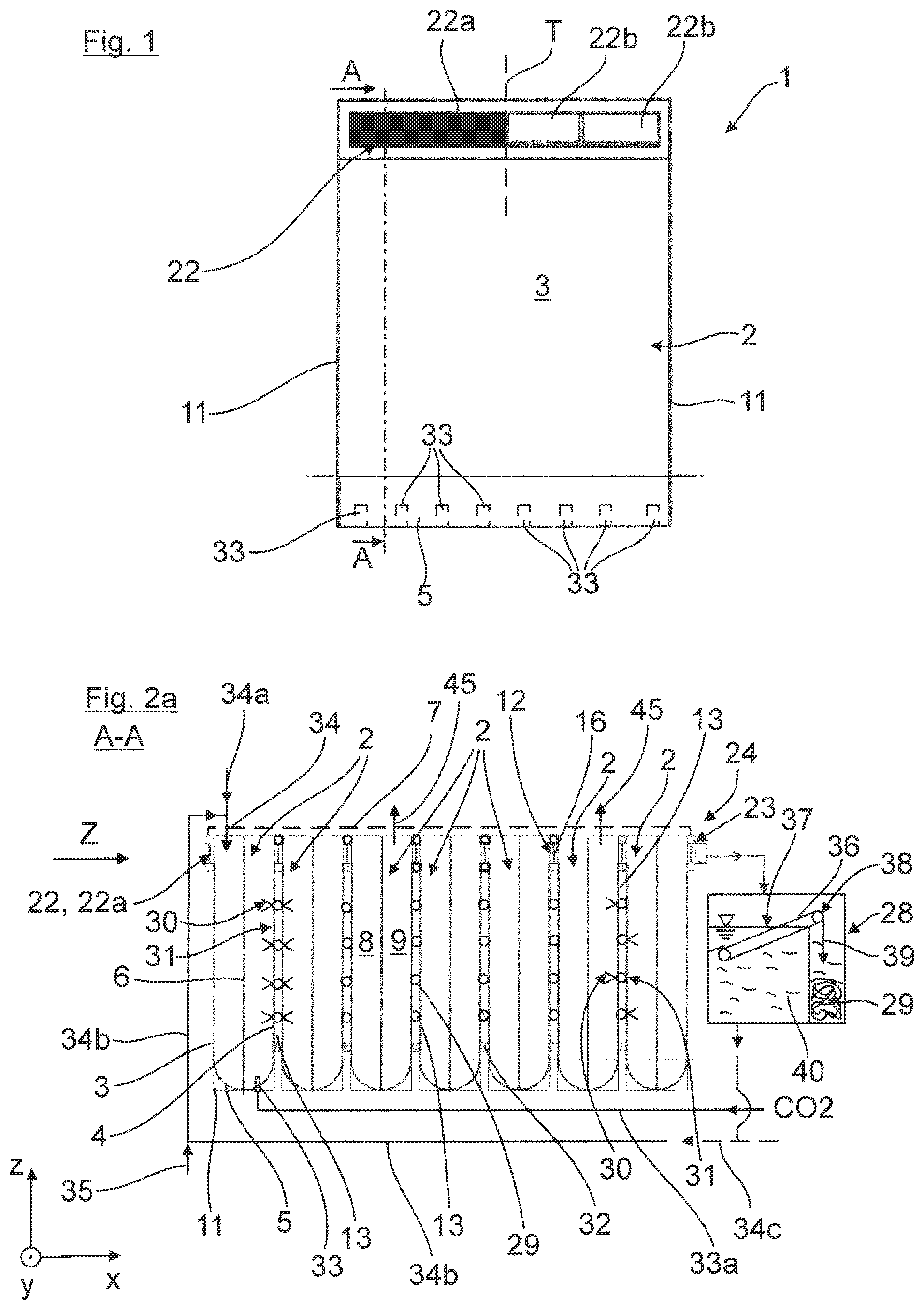Patent US12305151 — Photobioreactor, in particular for the production of micro-organisms such as microalgae — Figure 1