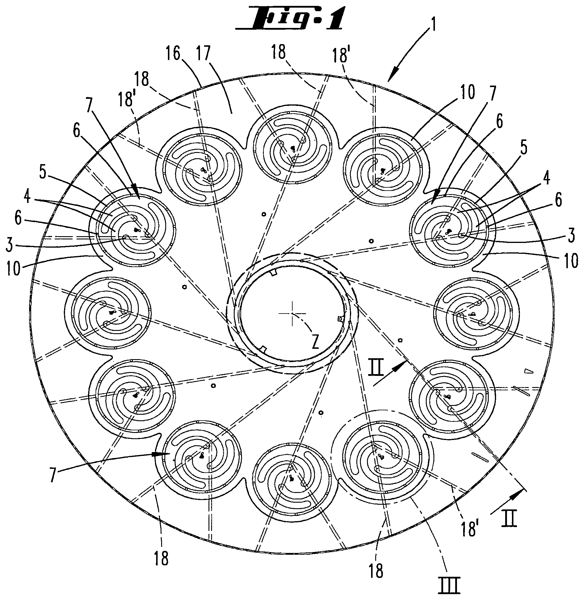 Patent US12305282 Figure 1 – Susceptor of a CVD reactor