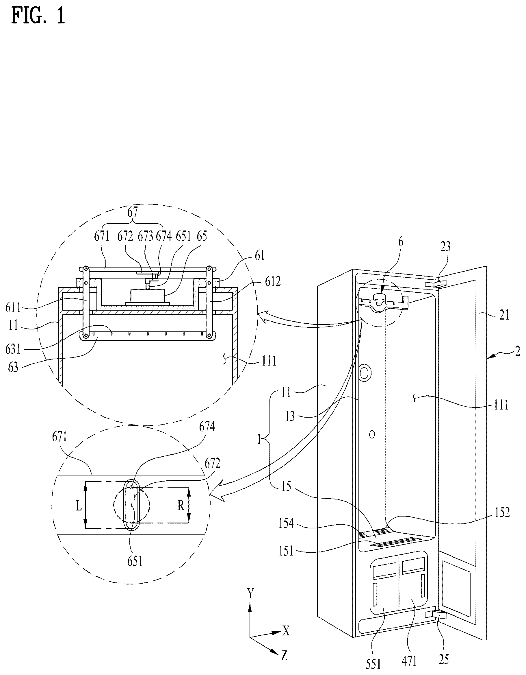 Patent US12305322 Figure 1 – Clothes treatment apparatus and method for controlling clothes treatment apparatus