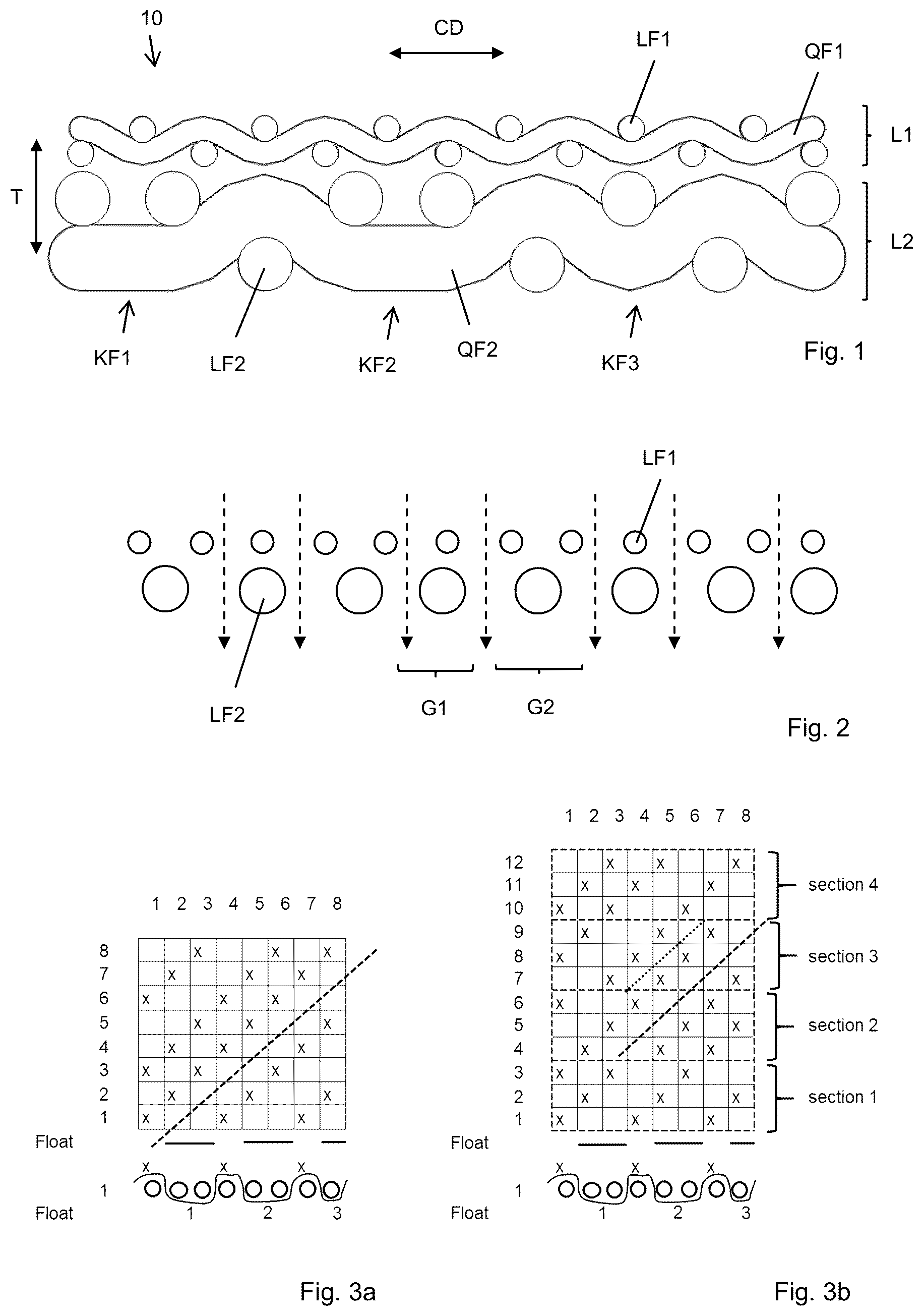 Patent US12305330 — Paper machine clothing and use of such a clothing — Figure 1