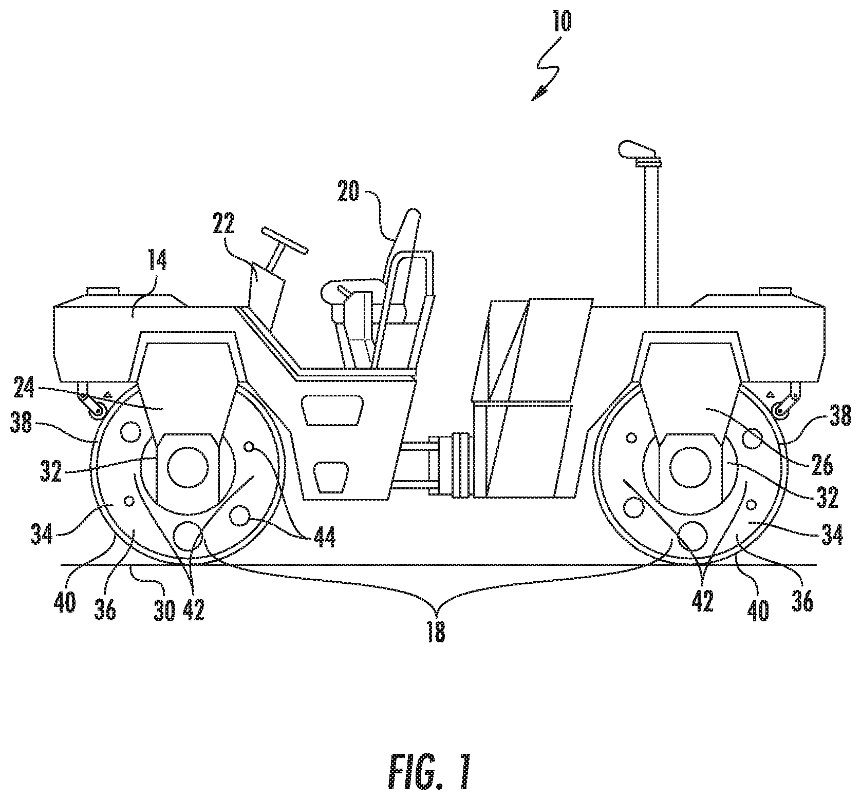 Patent US12305342 — Noise reducing resonator in a surface compaction machine — Figure 1