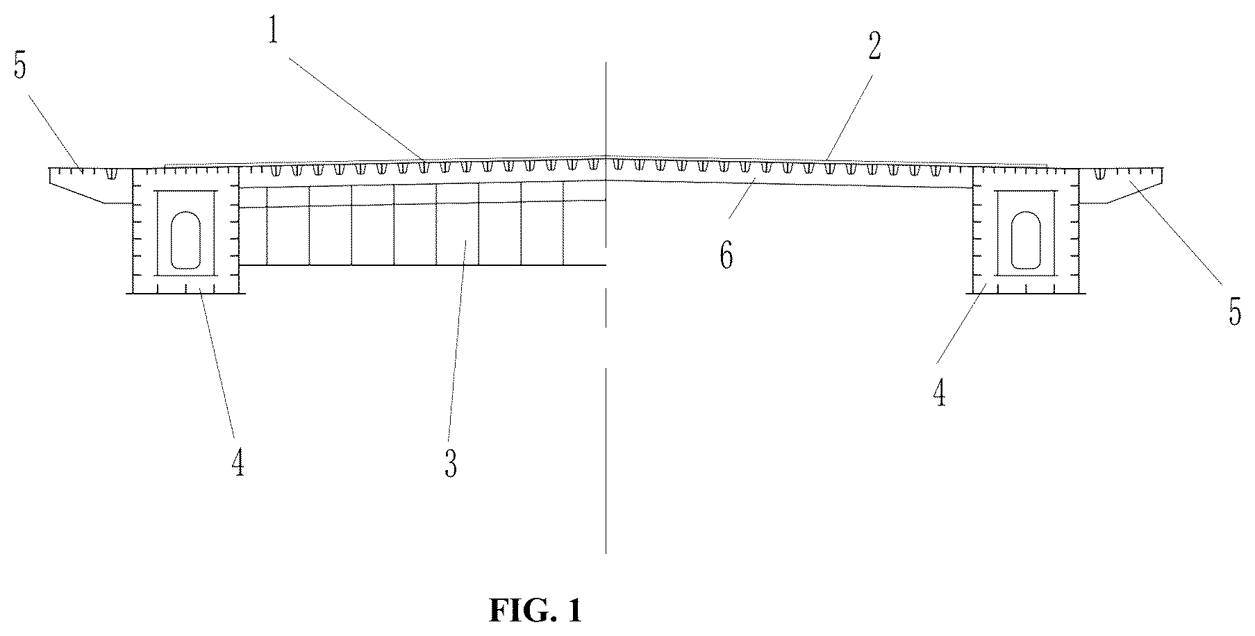 Patent US12305344 — Mounting method of a main beam of a double-sided steel box UHPC composite beam cable-stayed bridge and composite beam thereof — Figure 1
