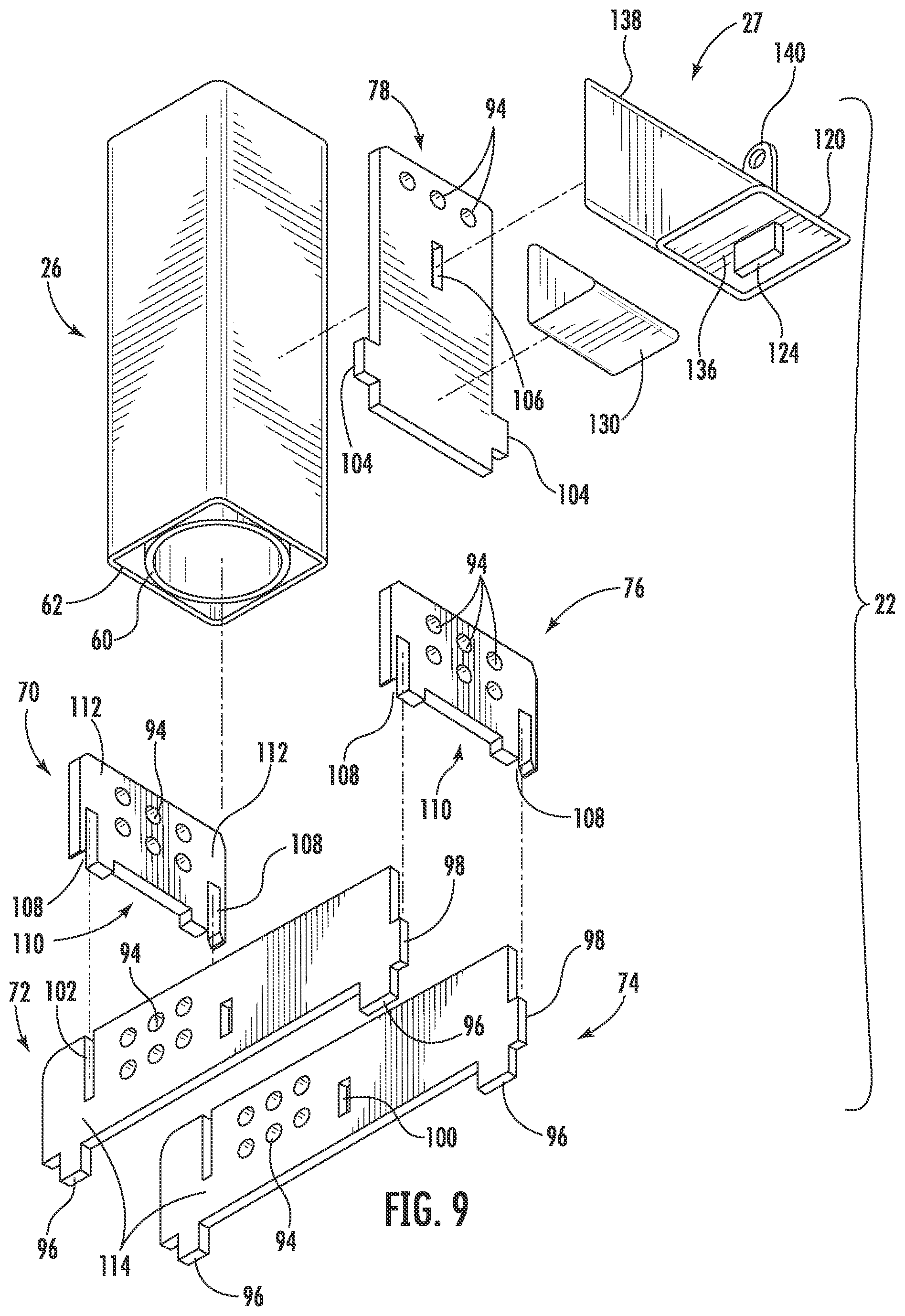 Patent US12305345 Figure 7 – Shallow-mount braced-post barrier