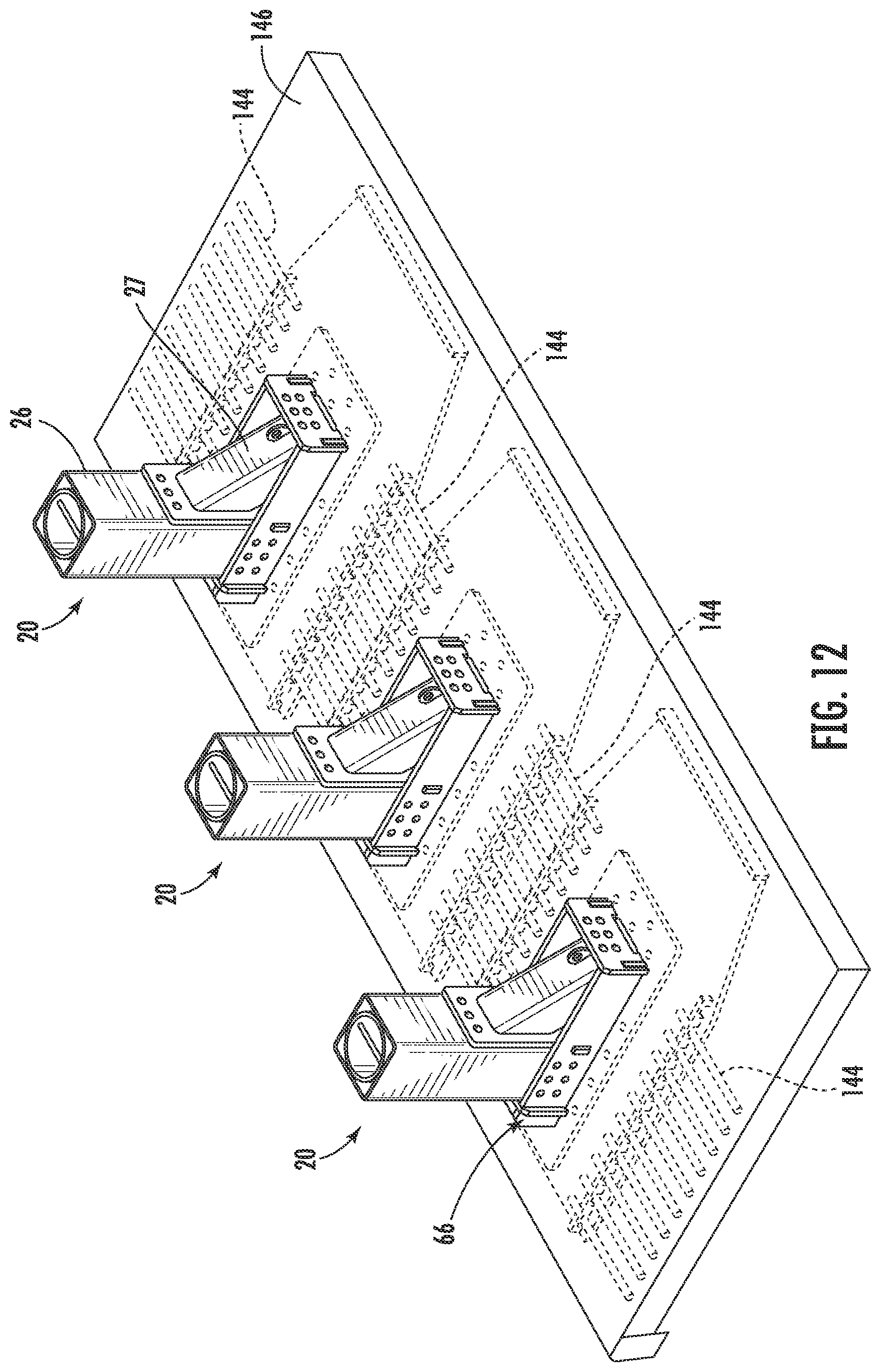 Patent US12305345 Figure 9 – Shallow-mount braced-post barrier