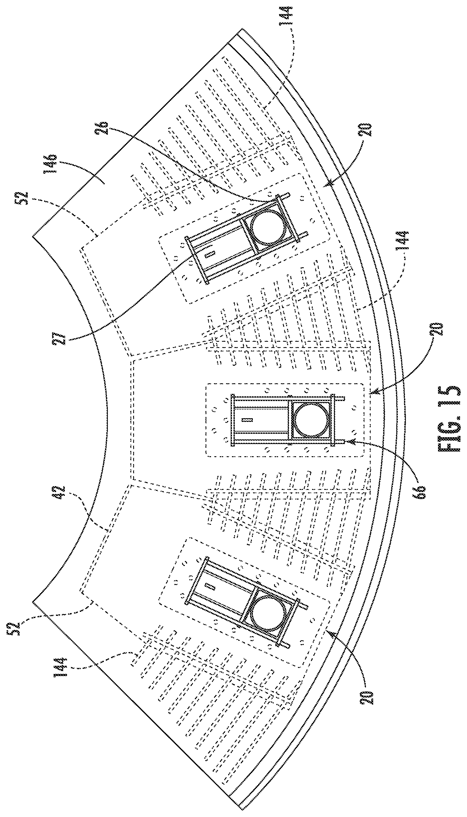 Patent US12305345 Figure 12 – Shallow-mount braced-post barrier