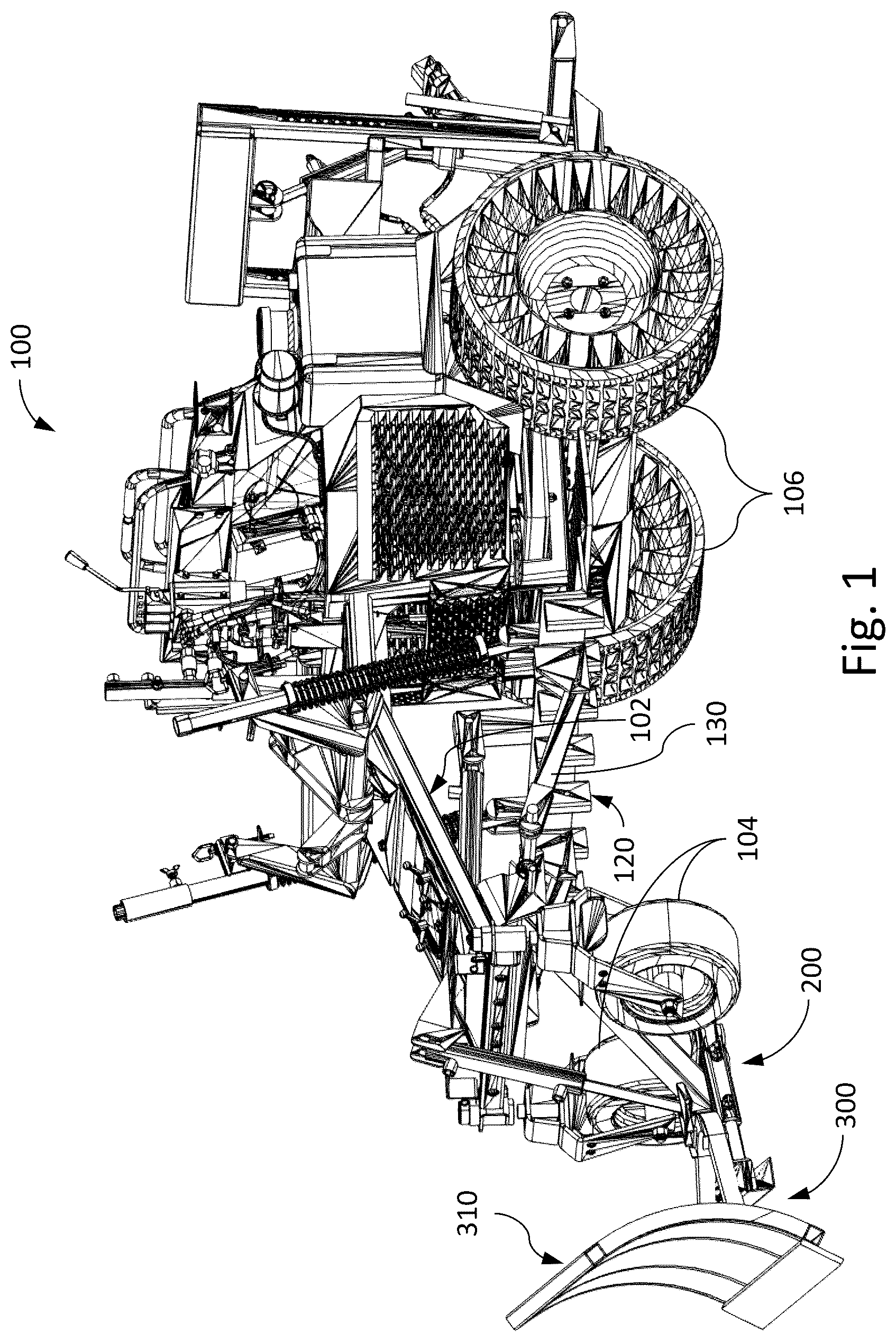 Patent US12305346 — Snowplow hookups for work machines — Figure 1