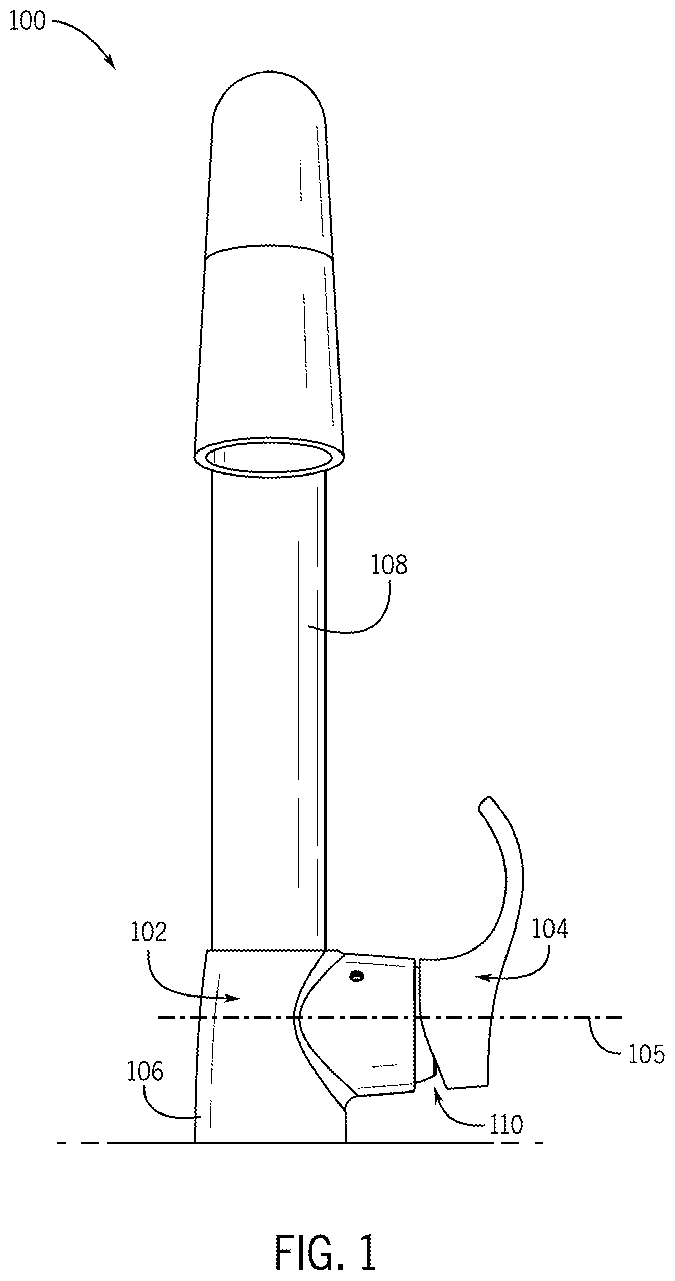 Patent US12305372 — Faucet assembly with friction ring — Figure 1