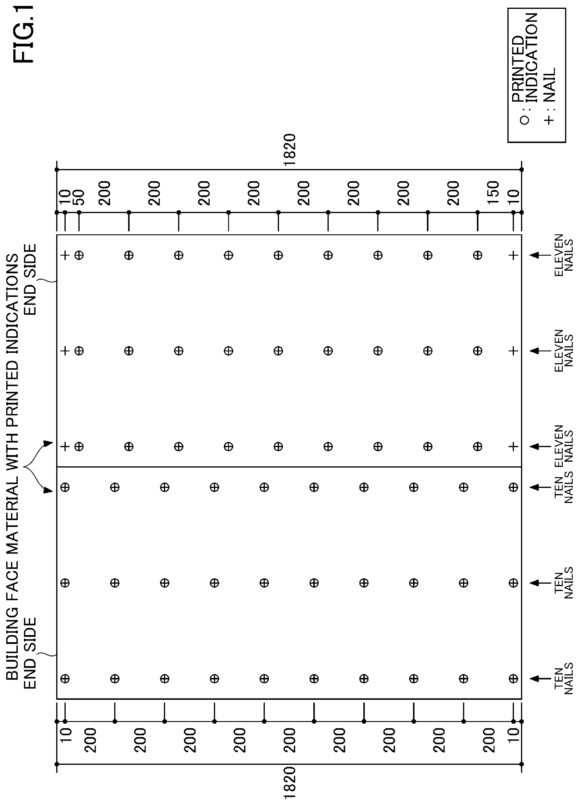 Patent US12305391 — Building face material with printed indications and method for manufacturing the same — Figure 1
