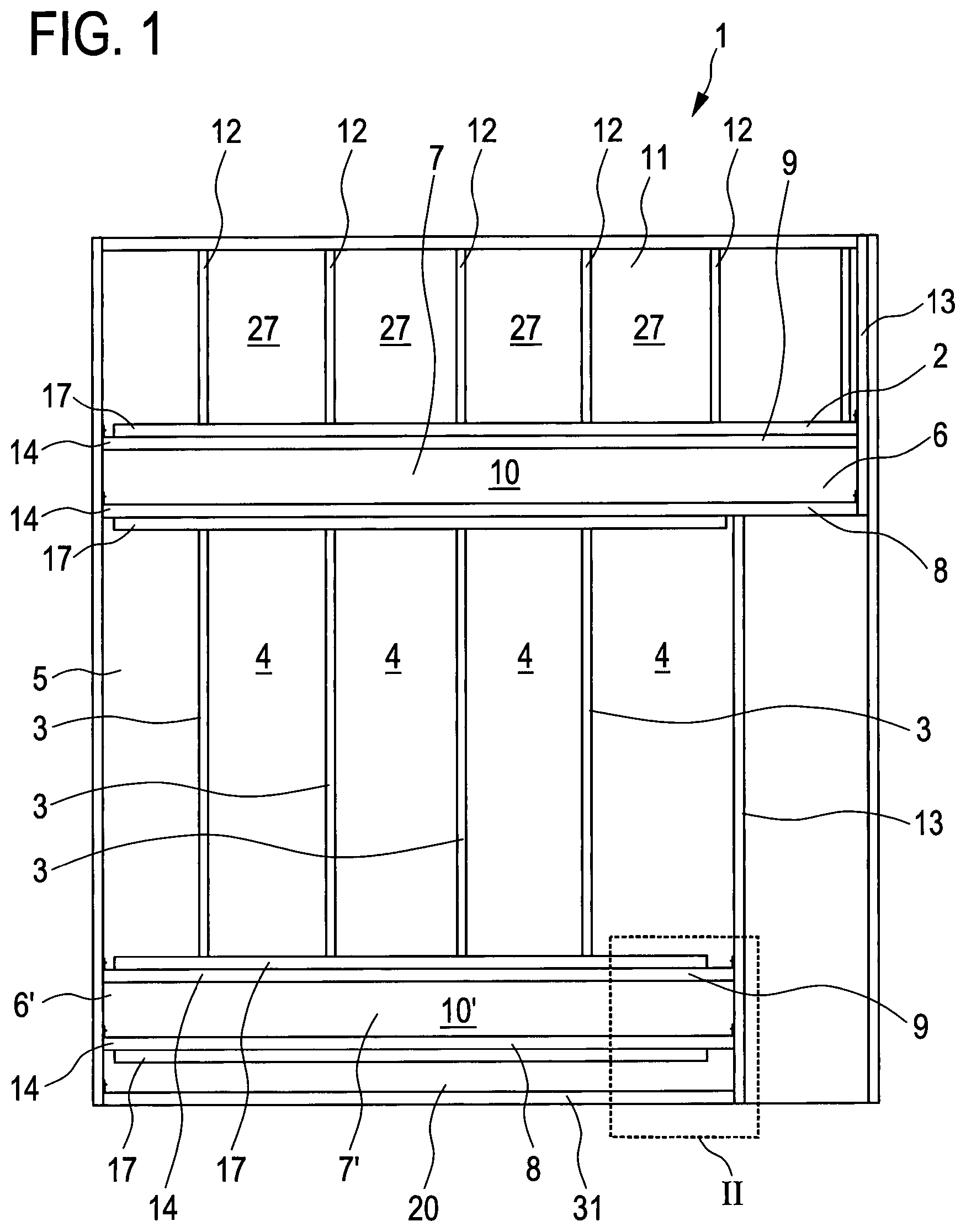 Patent US12305392 — Drywall and method for constructing a drywall — Figure 1