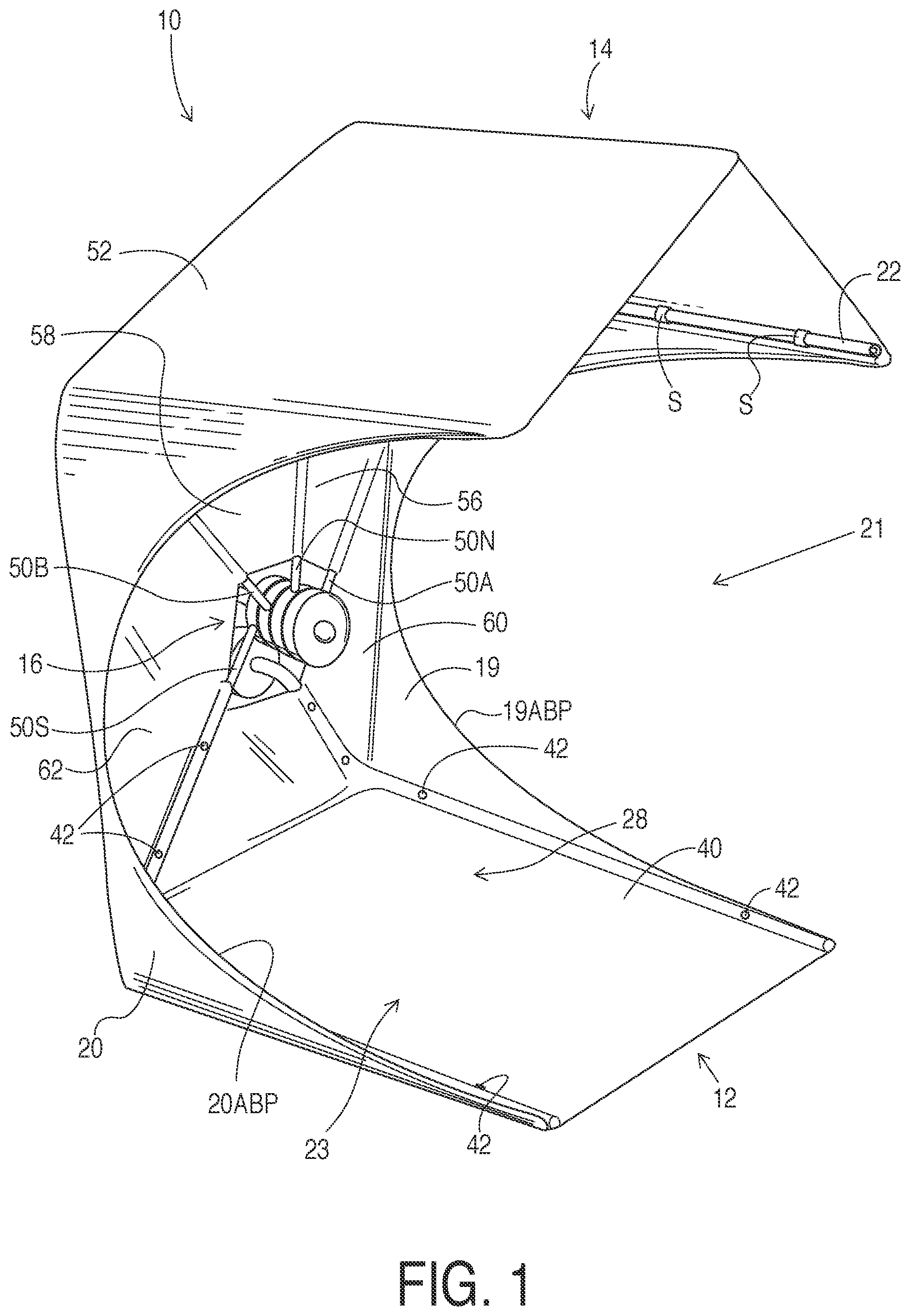 Patent US12305415 Figure 1 – Portable barrier