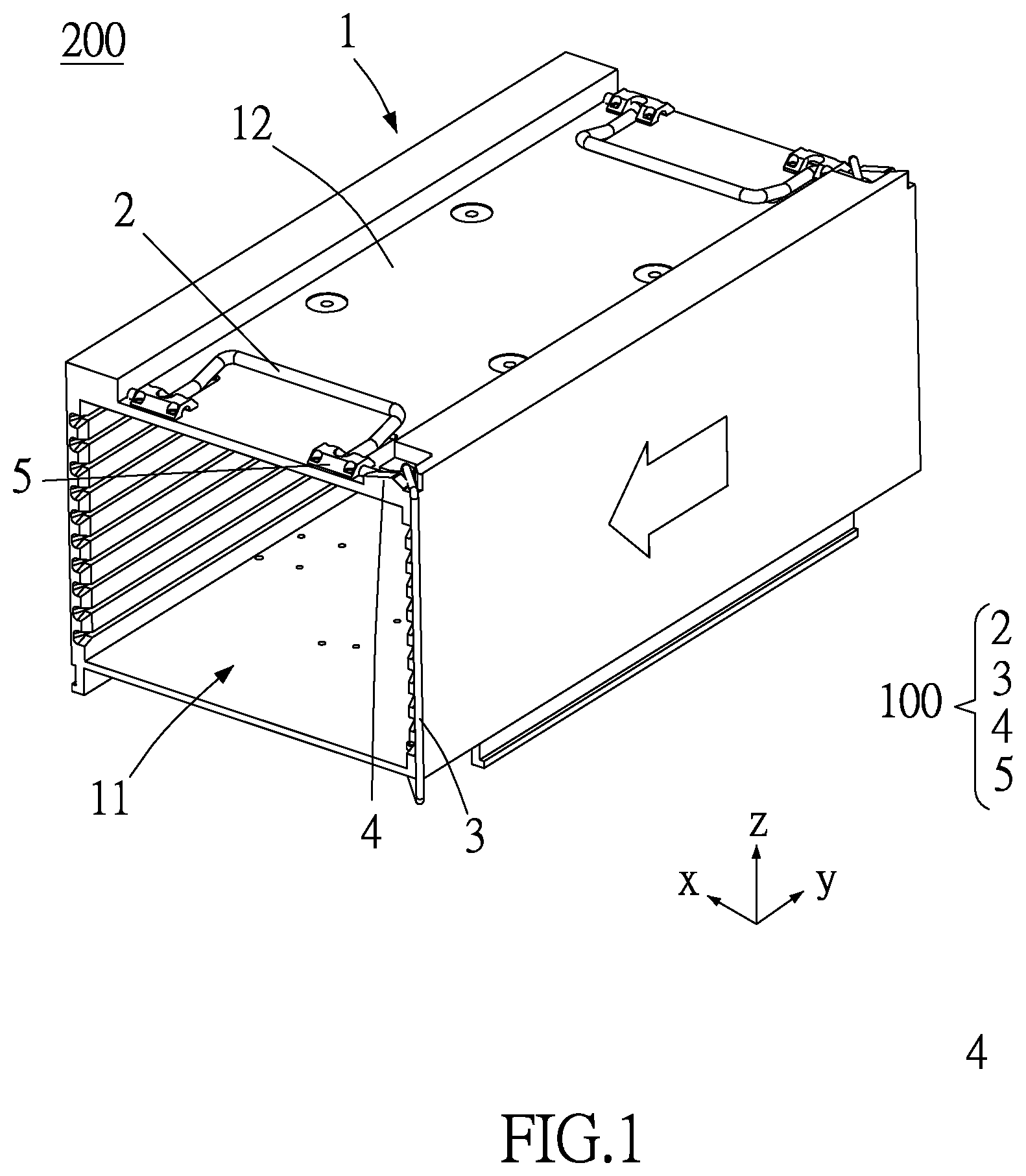 Patent US12305434 — Locking device and container using the same — Figure 1