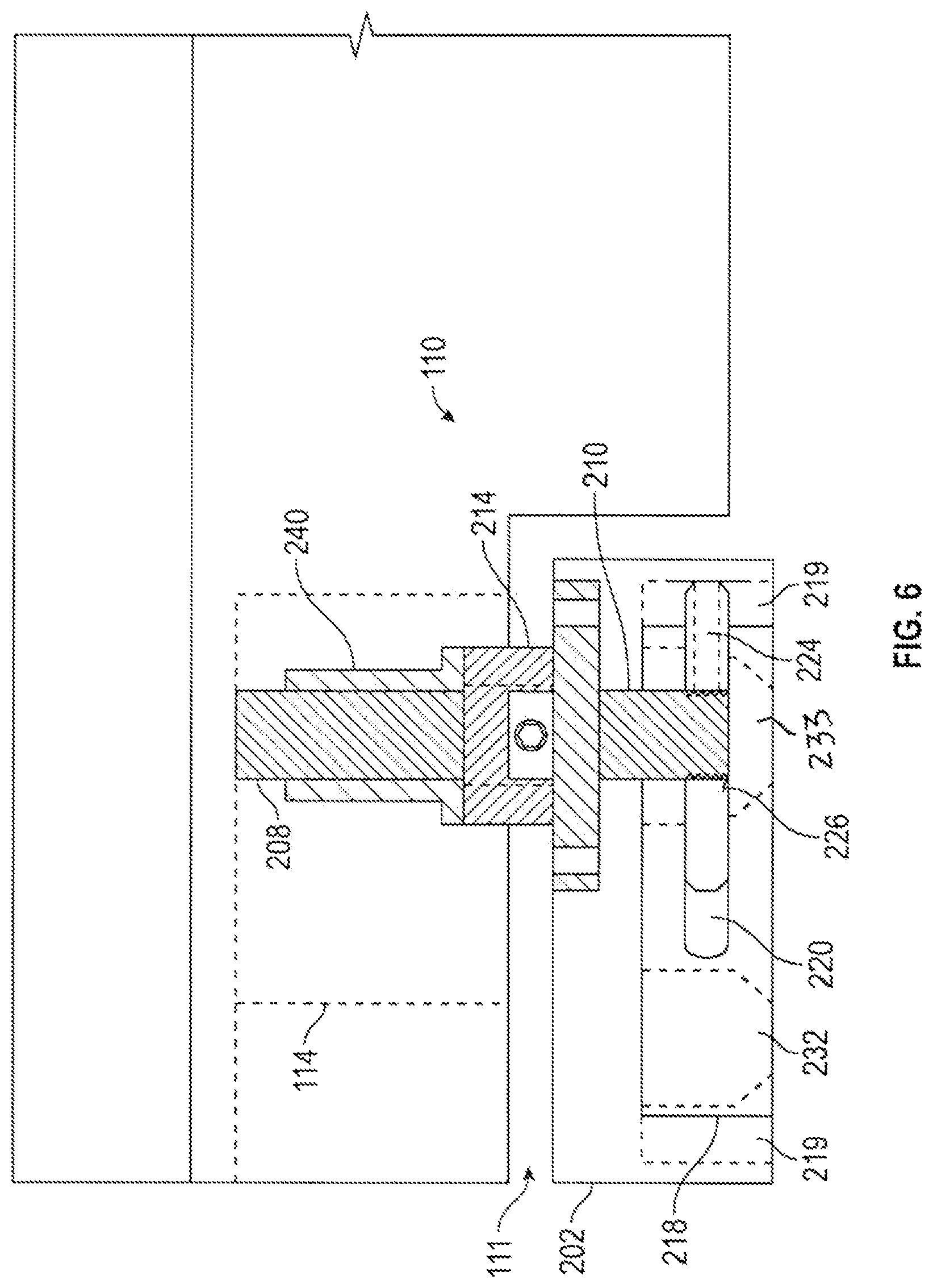 Patent US12305435 Figure 6 – Multiple axis adjustable pivot bearing assembly comprising a pivot mount block