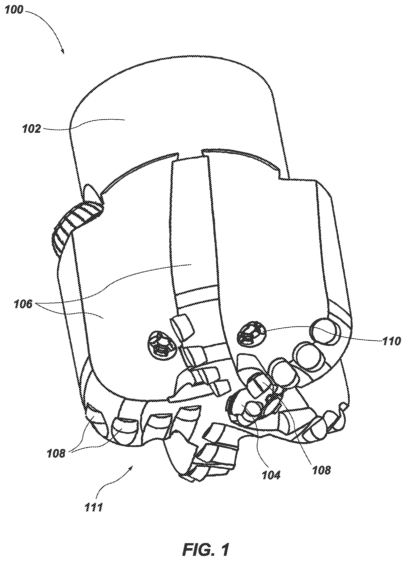 Patent US12305450 Figure 1 – Downhole earth-boring rotary drill bits comprising center cutting modules and related methods