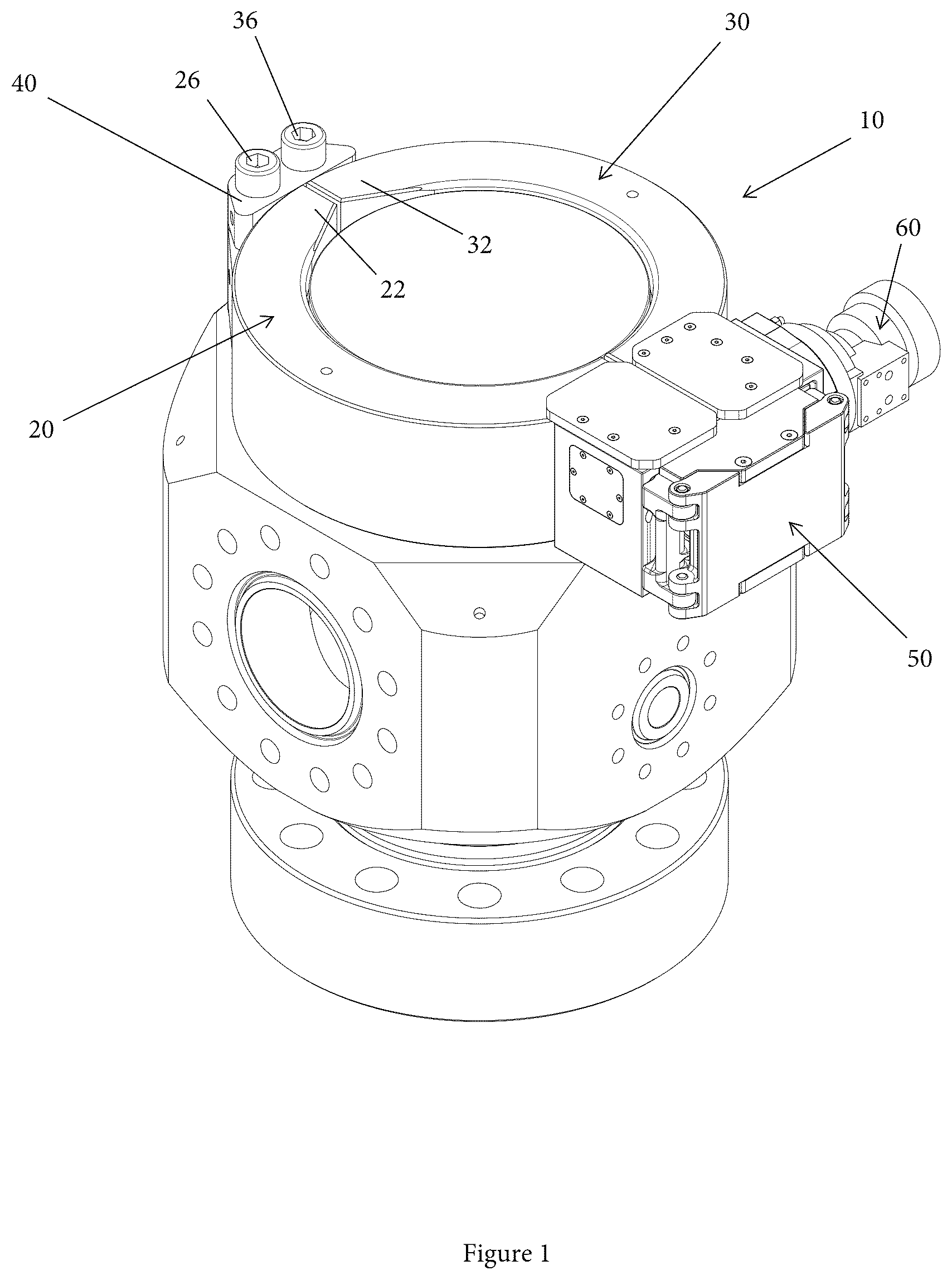 Patent US12305469 Figure 1 – Powered clamp closure mechanism