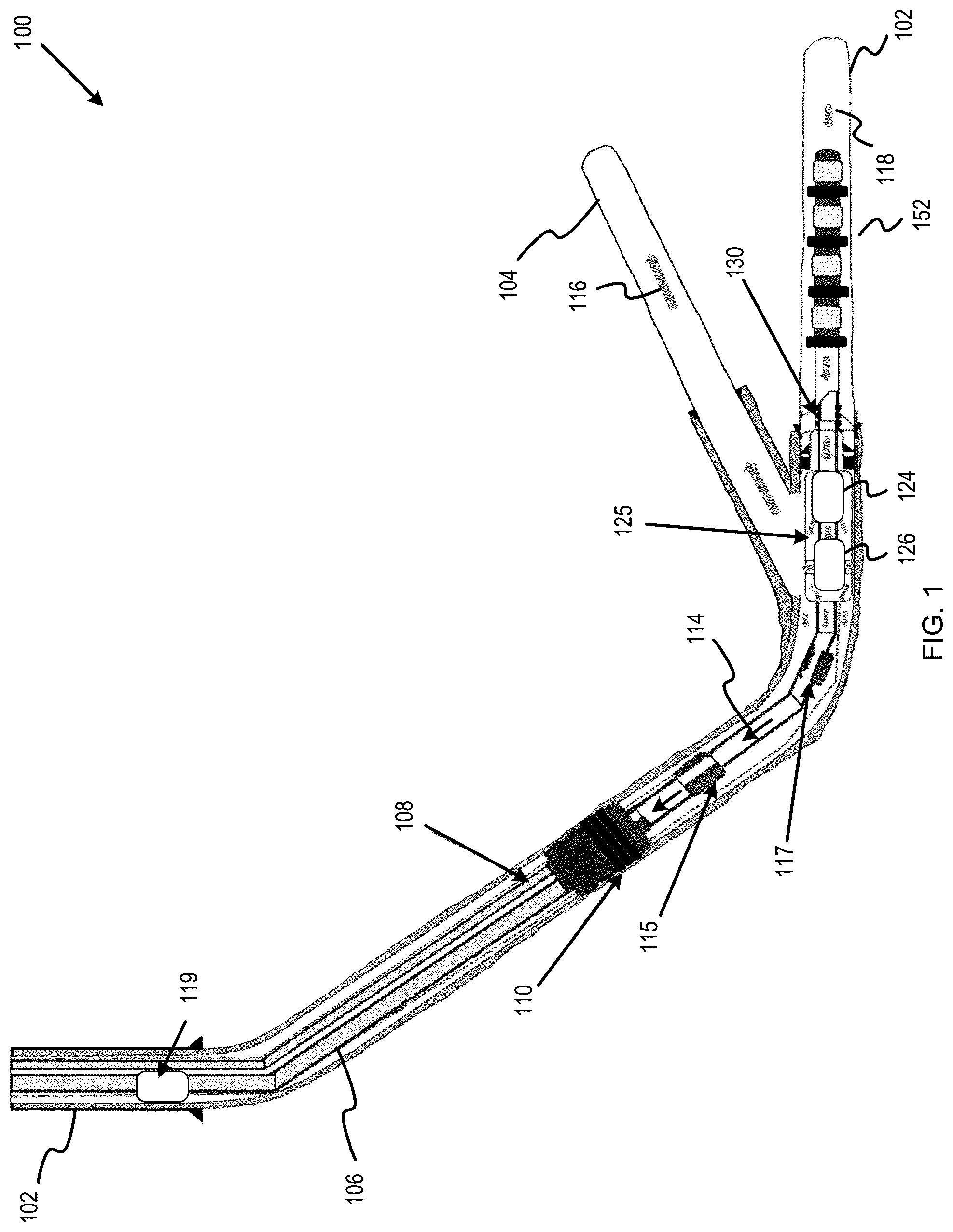 Patent US12305498 — Downhole fluid separator in a multilateral well — Figure 1