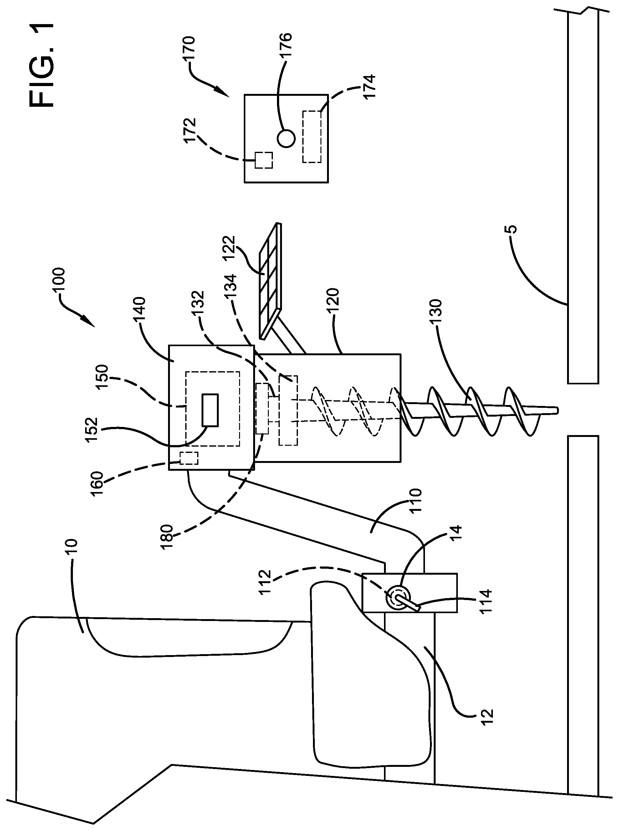 Patent US12305510 Figure 1 – Receiver hitch-mounted ice drill device
