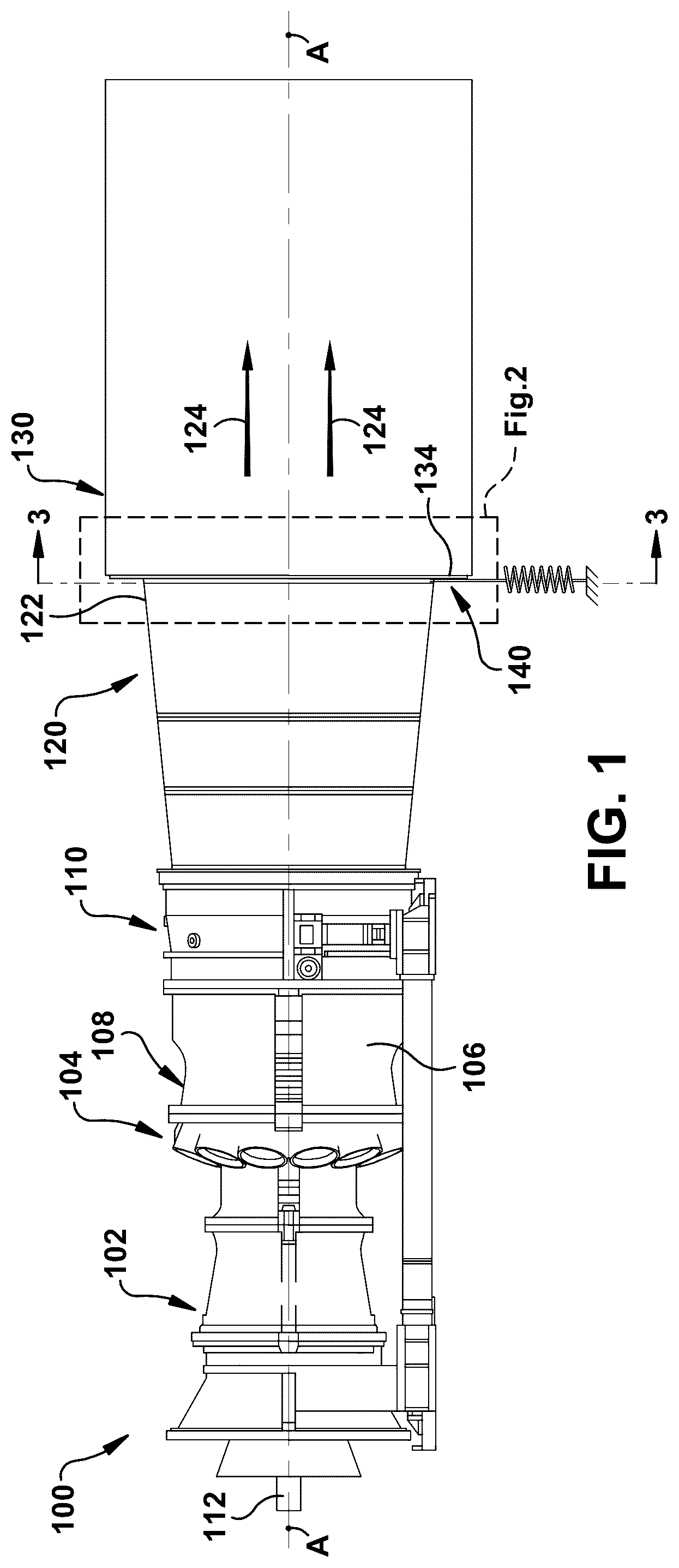 Patent US12305526 — Seal system using layers of seal segments forced into sealing engagement using tension cable — Figure 1