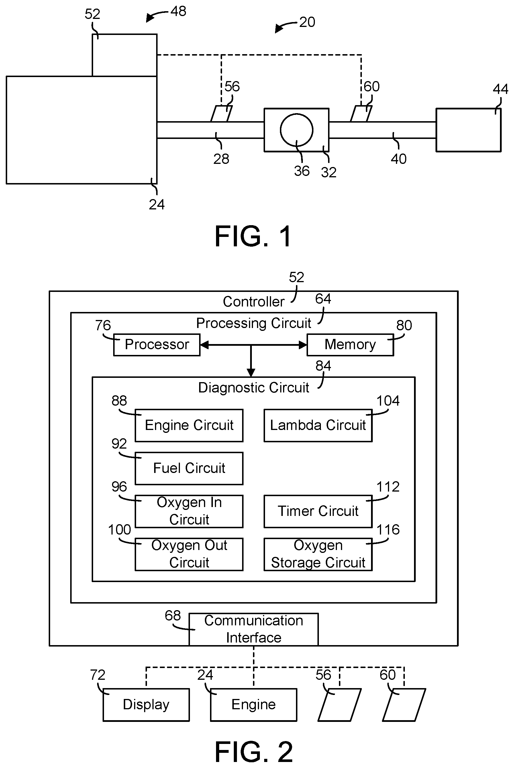 Patent US12305548 — Systems and methods for catalyst sensor diagnostics — Figure 1