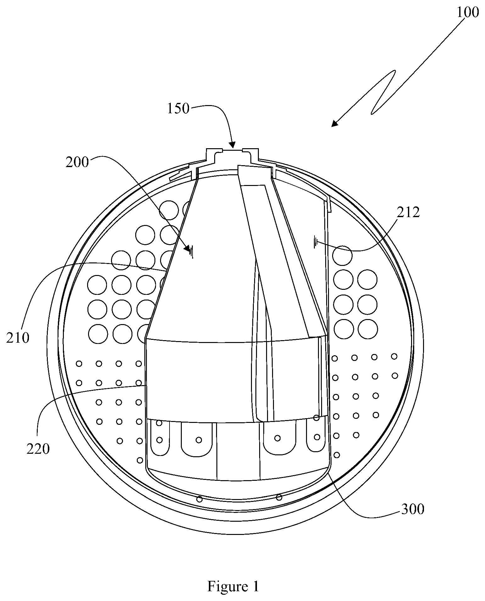Patent US12305561 — Mixing assembly for an after treatment unit of an exhaust system of a vehicle — Figure 1