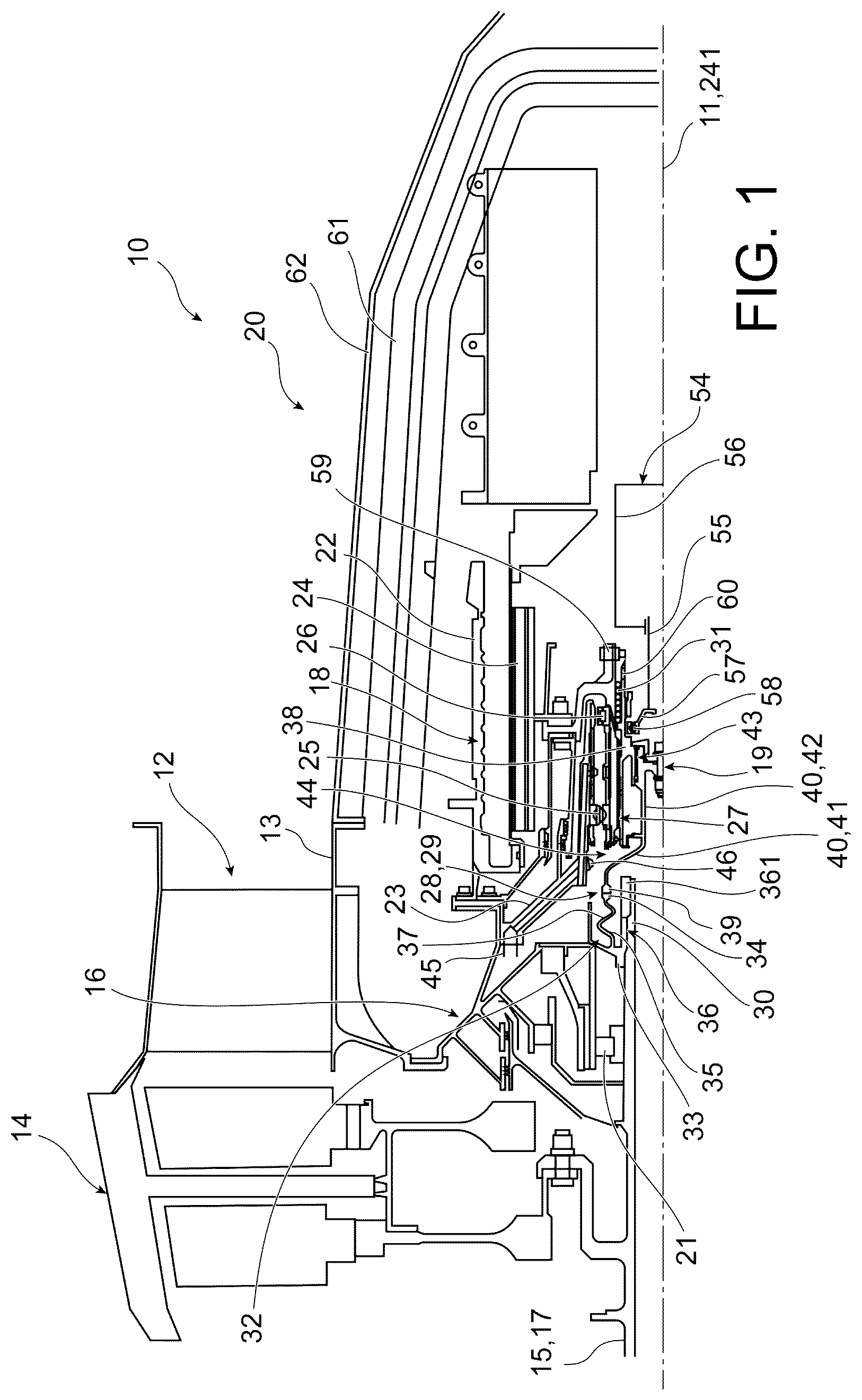 Patent US12305579 — Aircraft turbomachine comprising an electric machine — Figure 1