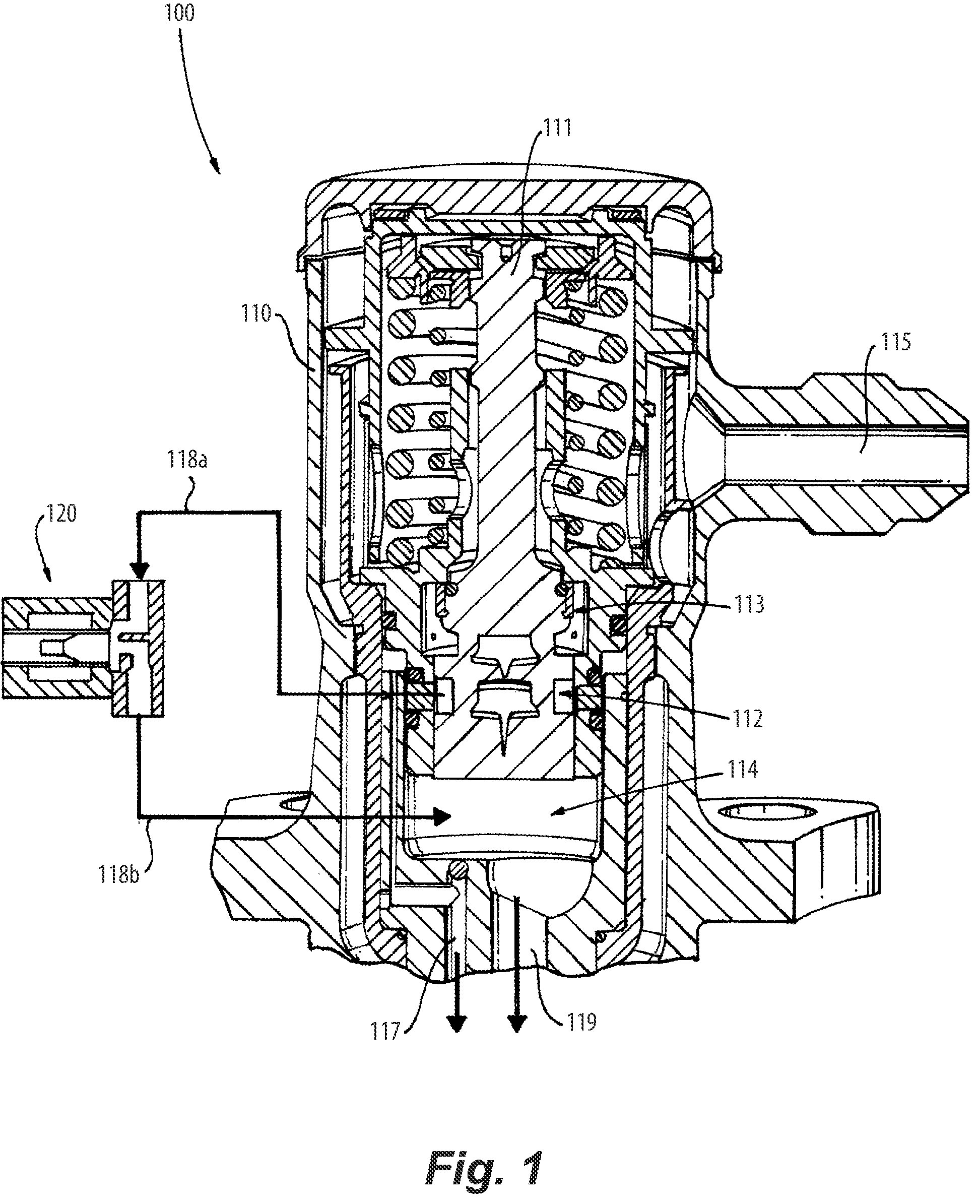 Patent US12305581 Figure 1 – Proportional restriction of a secondary circuit of a fuel injector
