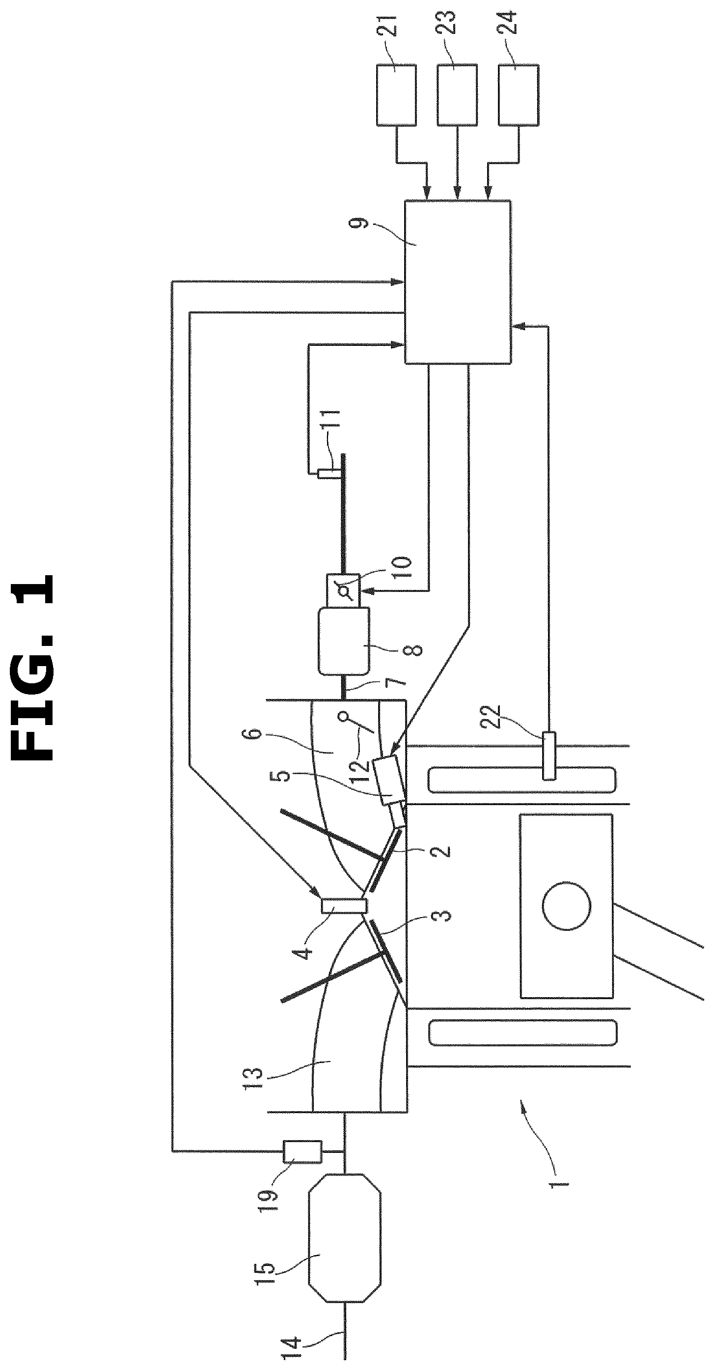 Patent US12305585 — Startup control method for in-cylinder direct injection spark ignition internal combustion engine, and internal combustion engine system — Figure 1