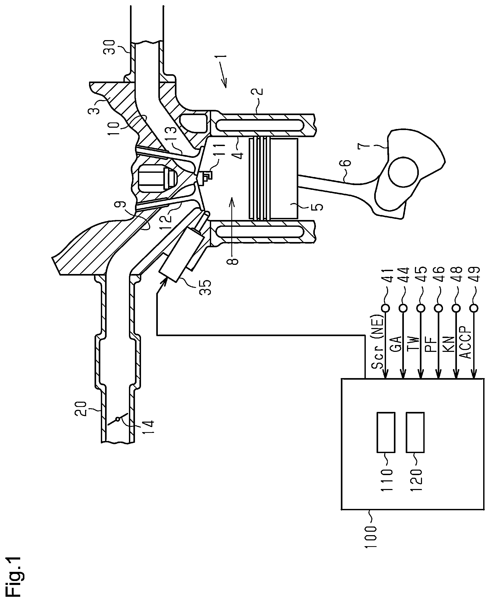 Patent US12305587 Figure 1 – Controller for internal combustion engine