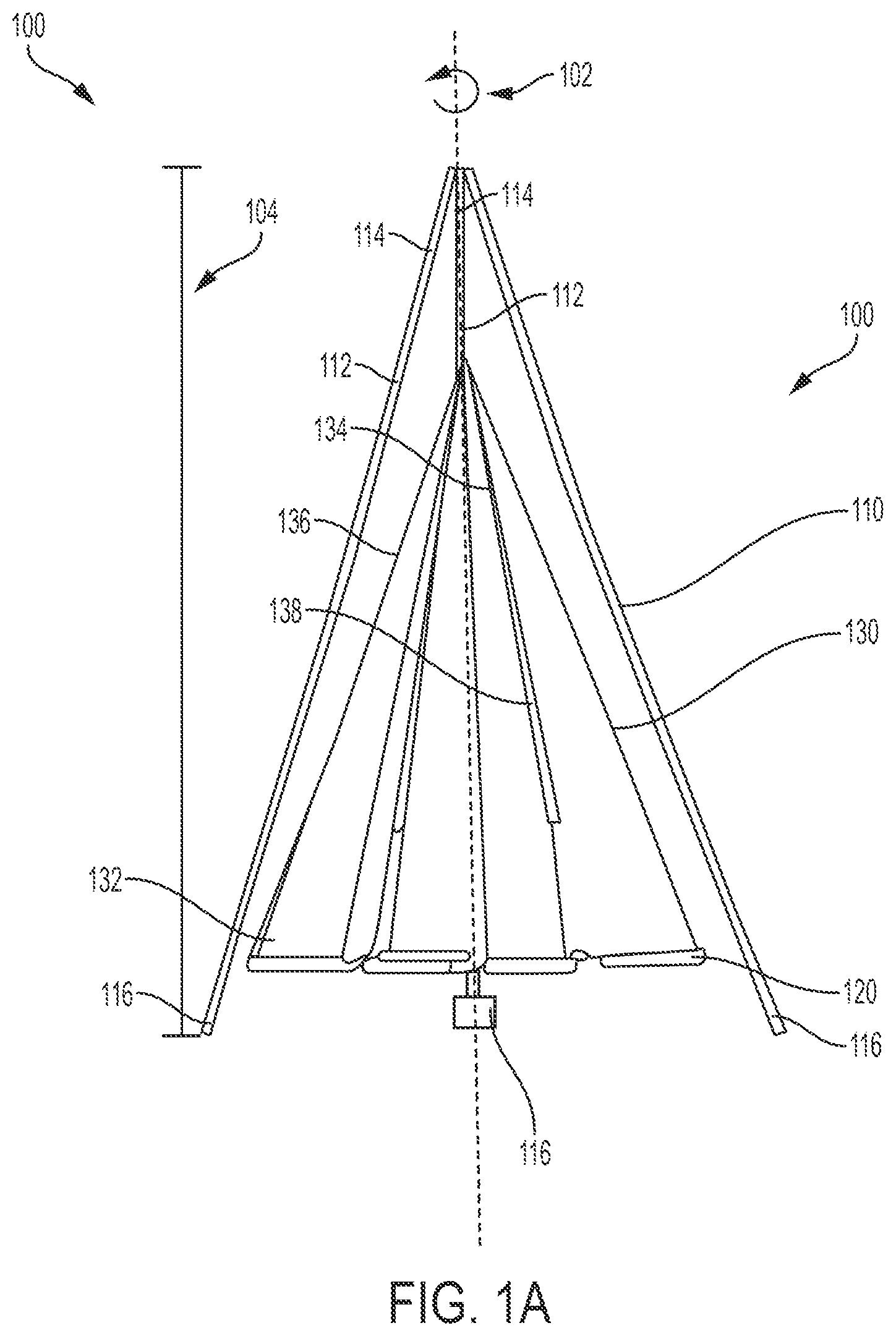 Patent US12305615 — Mastless wind turbine with stationary sails for improved power generation — Figure 1