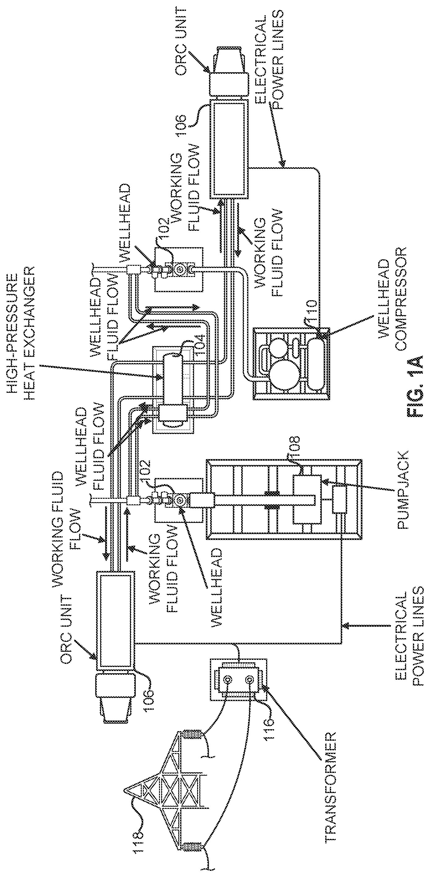 Patent US12305624 — Modular mobile heat generation unit for generation of geothermal power in organic rankine cycle operations — Figure 1
