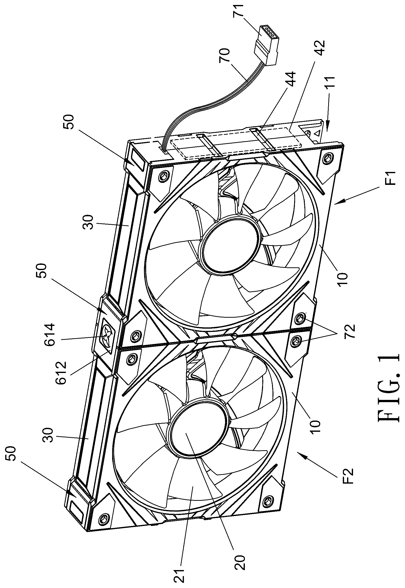 Patent US12305655 Figure 1 – Parallel-connected lighting fan