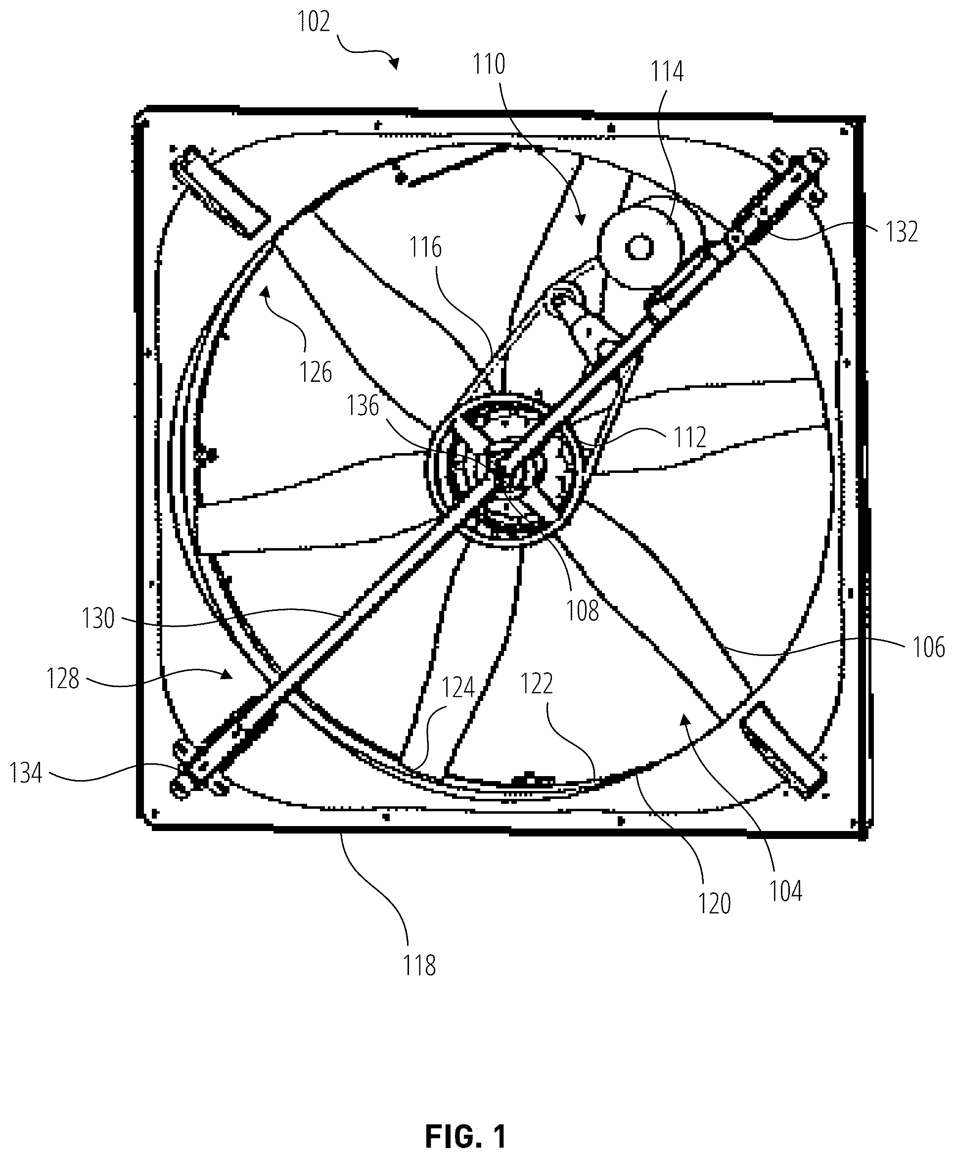 Patent US12305664 — Fan mounting system — Figure 1