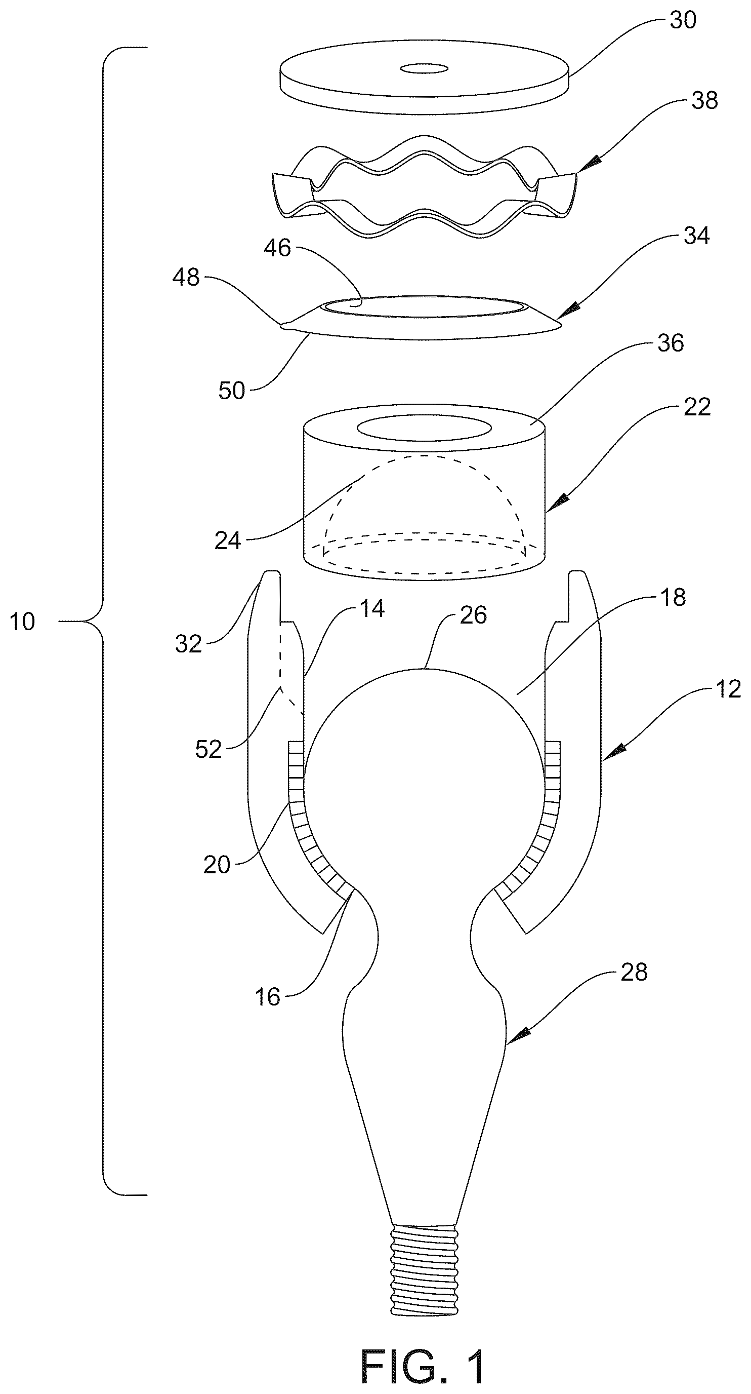 Patent US12305698 — Socket assembly with antirotation spring washer — Figure 1