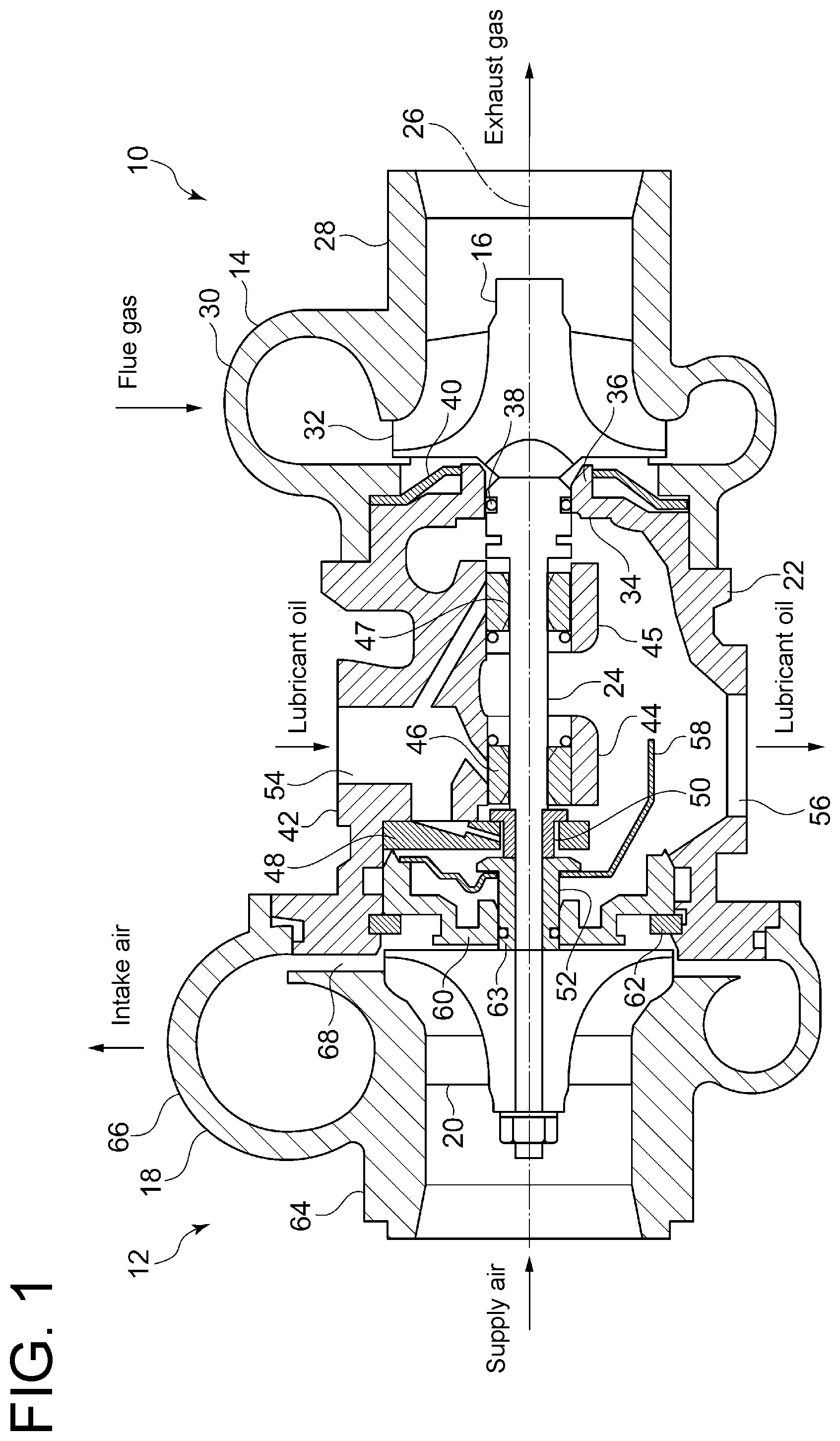 Patent US12305700 — Thrust bearing device and turbocharger — Figure 1