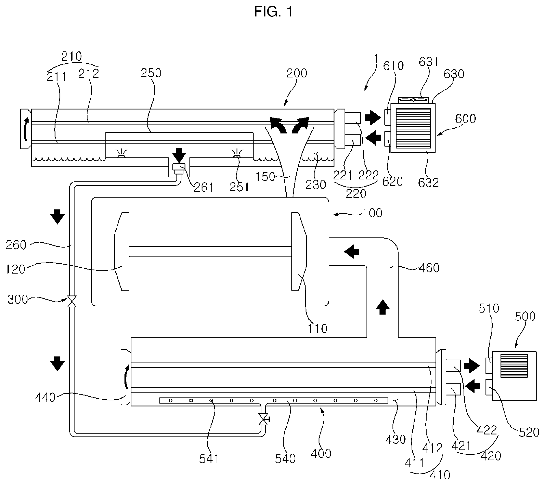 Patent US12305701 — Compressor and chiller system having the same — Figure 1