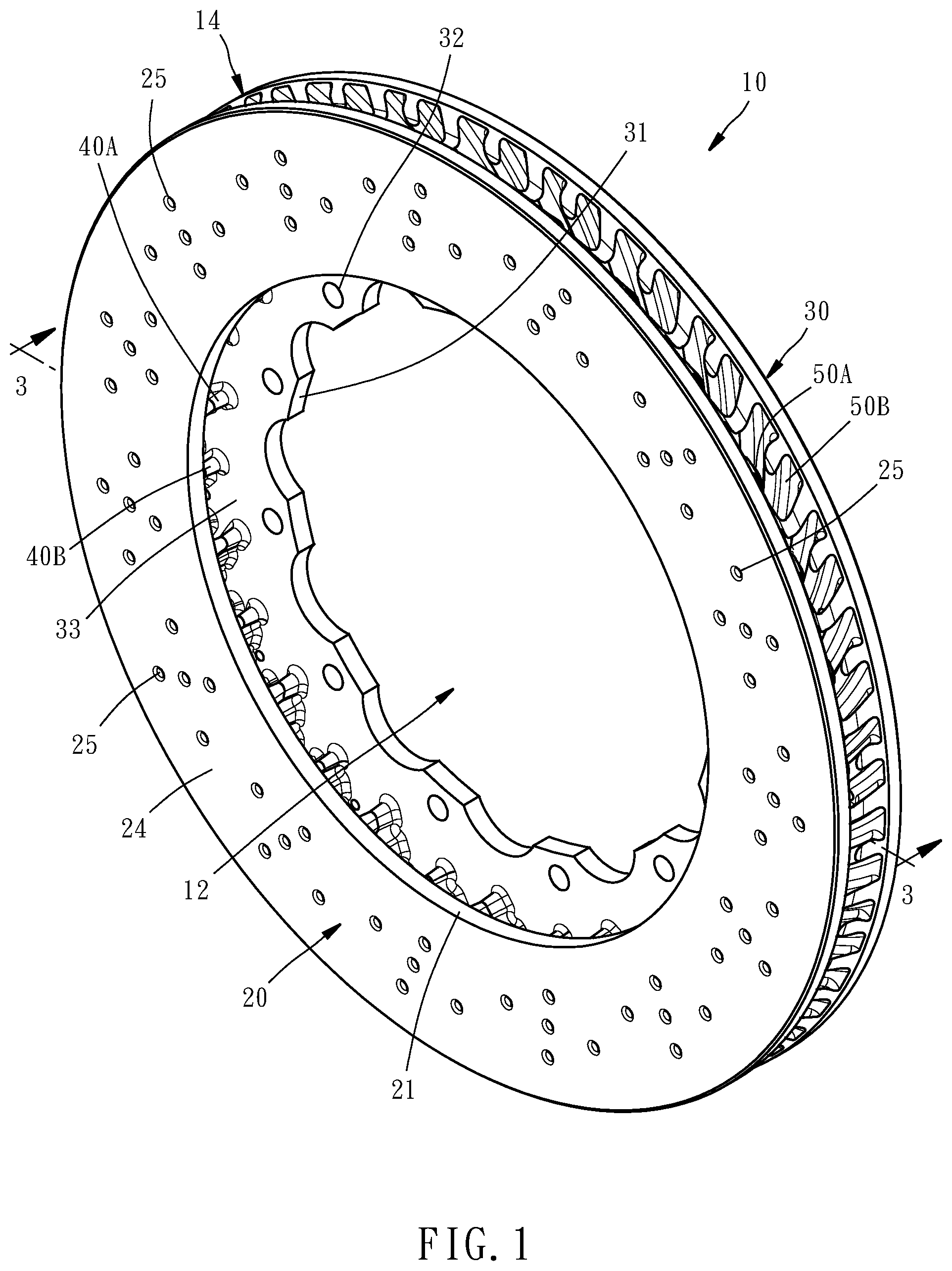 Patent US12305727 — Ventilated brake disc — Figure 1