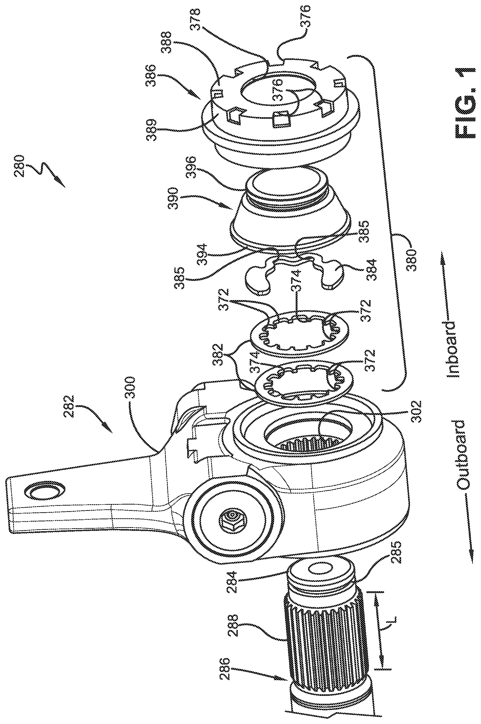 Patent US12305728 Figure 1 – Slack adjuster assembly for heavy-duty vehicles