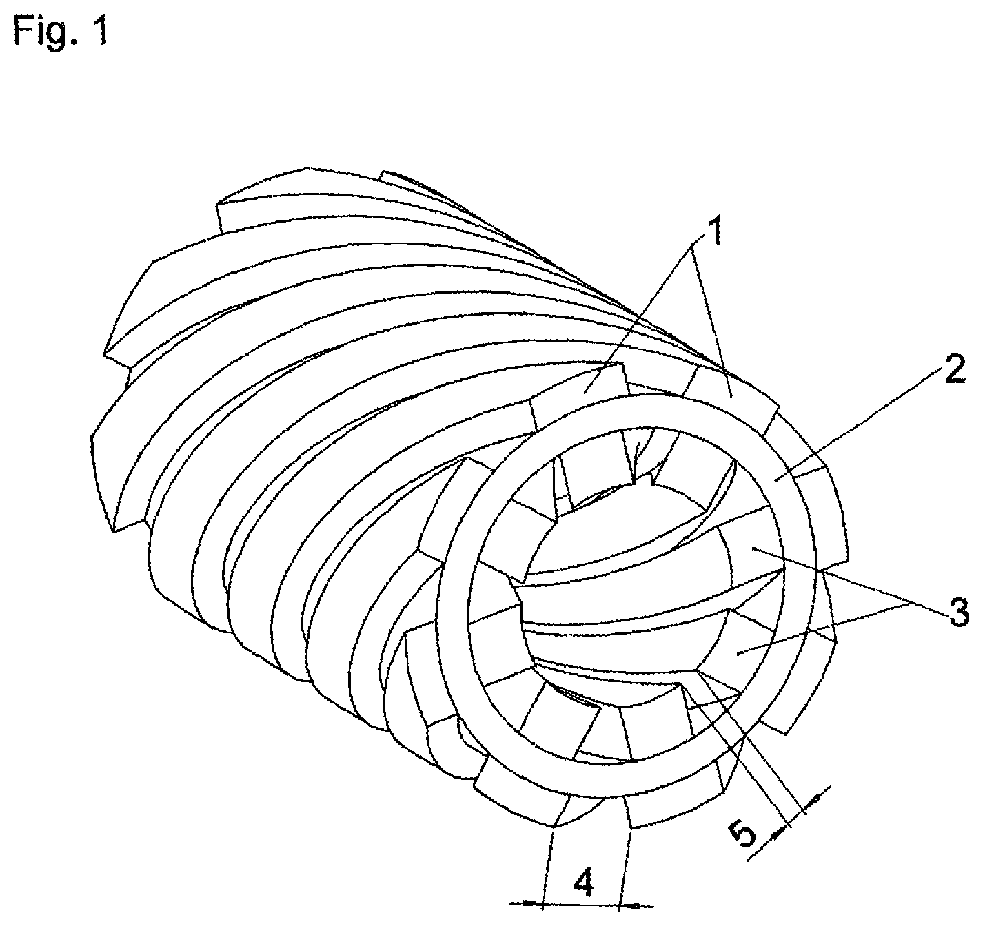 Patent US12305729 Figure 1 – Arrangement for transferring torsion torque, particularly in the form of a torsion spring or drive shaft made of composite fiber materials in order to achieve a high specific material usage
