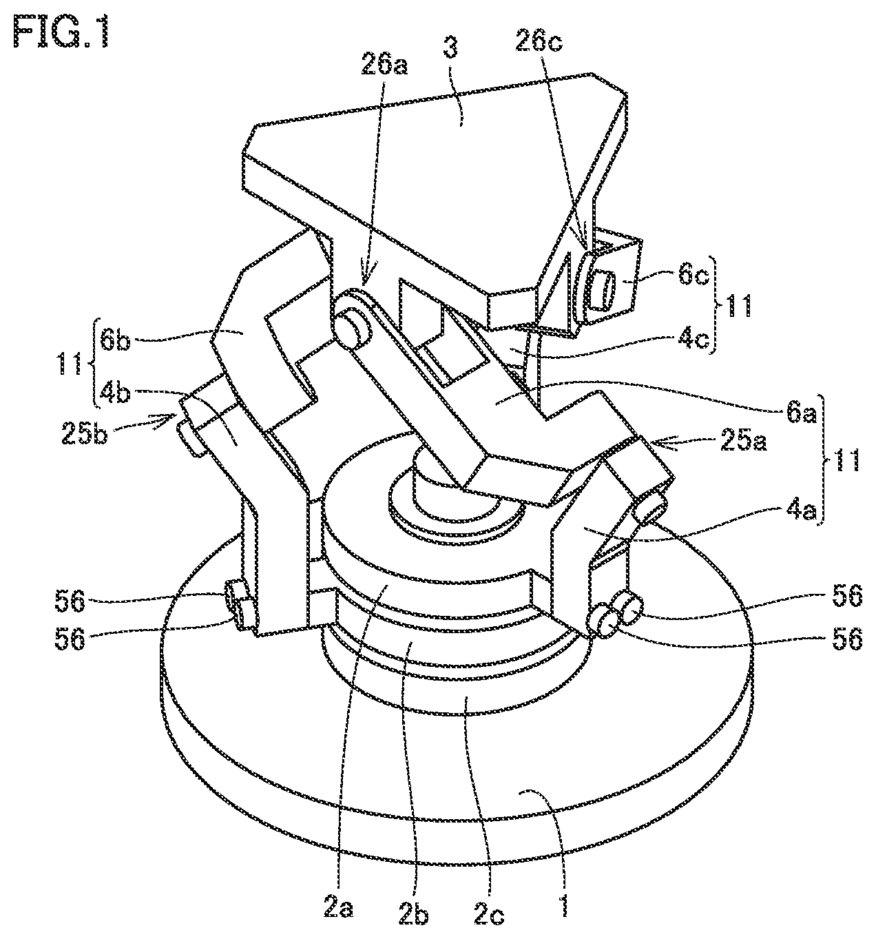 Patent US12305736 — Parallel link mechanism and link actuation device — Figure 1