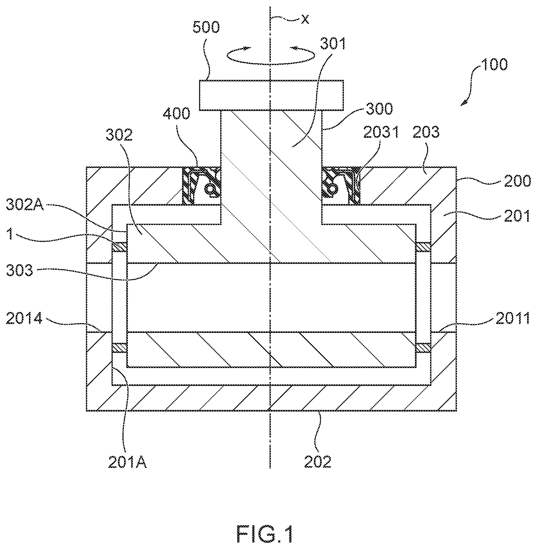 Patent US12305760 — Sealing device and method for manufacturing sealing device — Figure 1