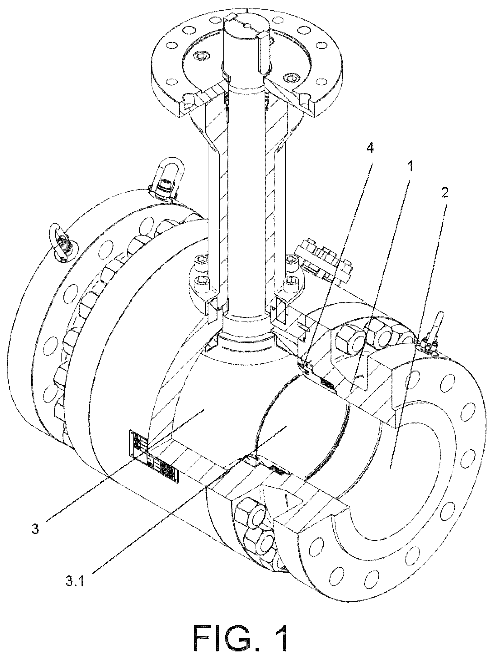 Patent US12305777 — Two-way ball valve with cryogenic seat — Figure 1