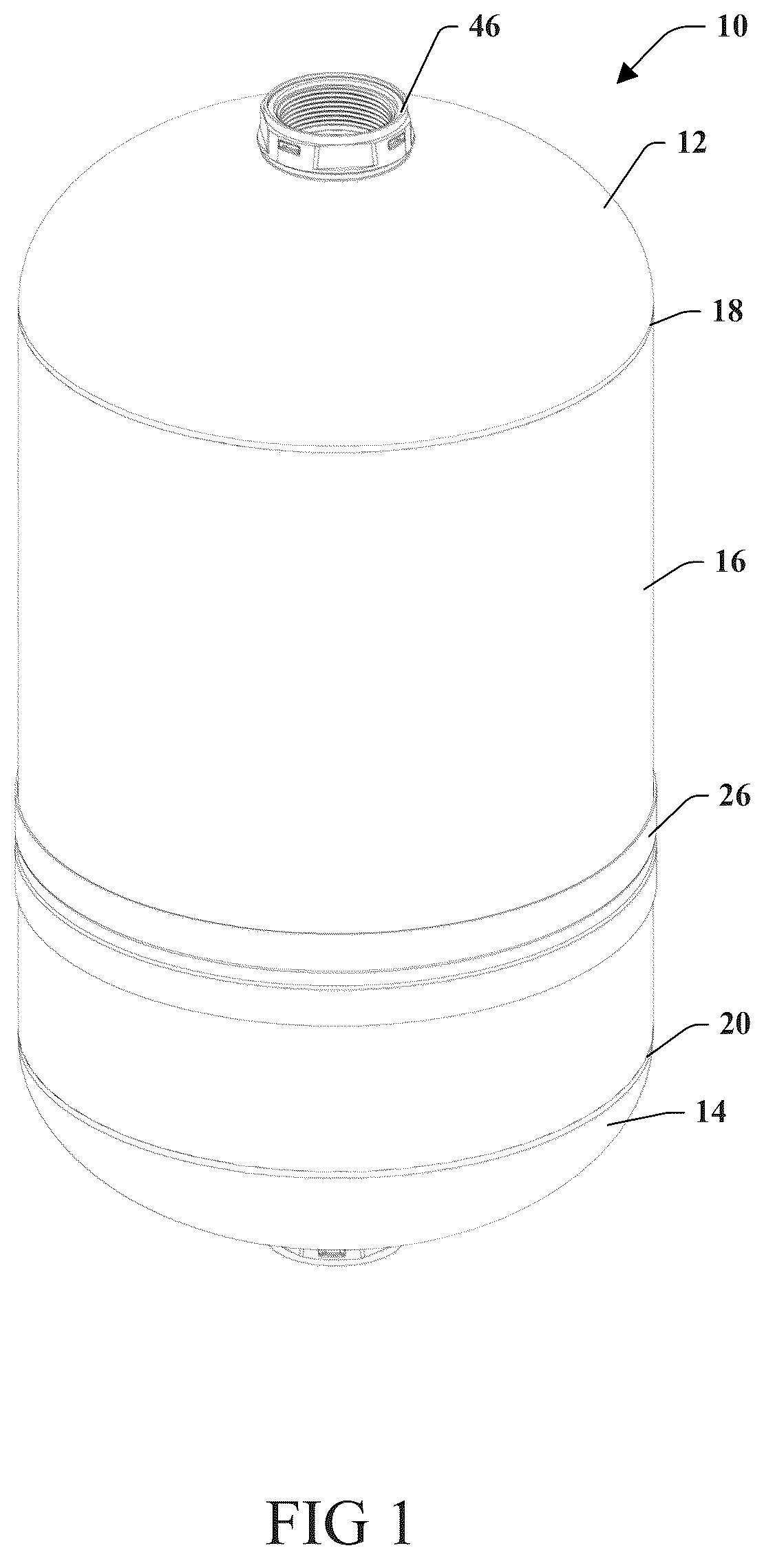 Patent US12305809 — Composite tank — Figure 1